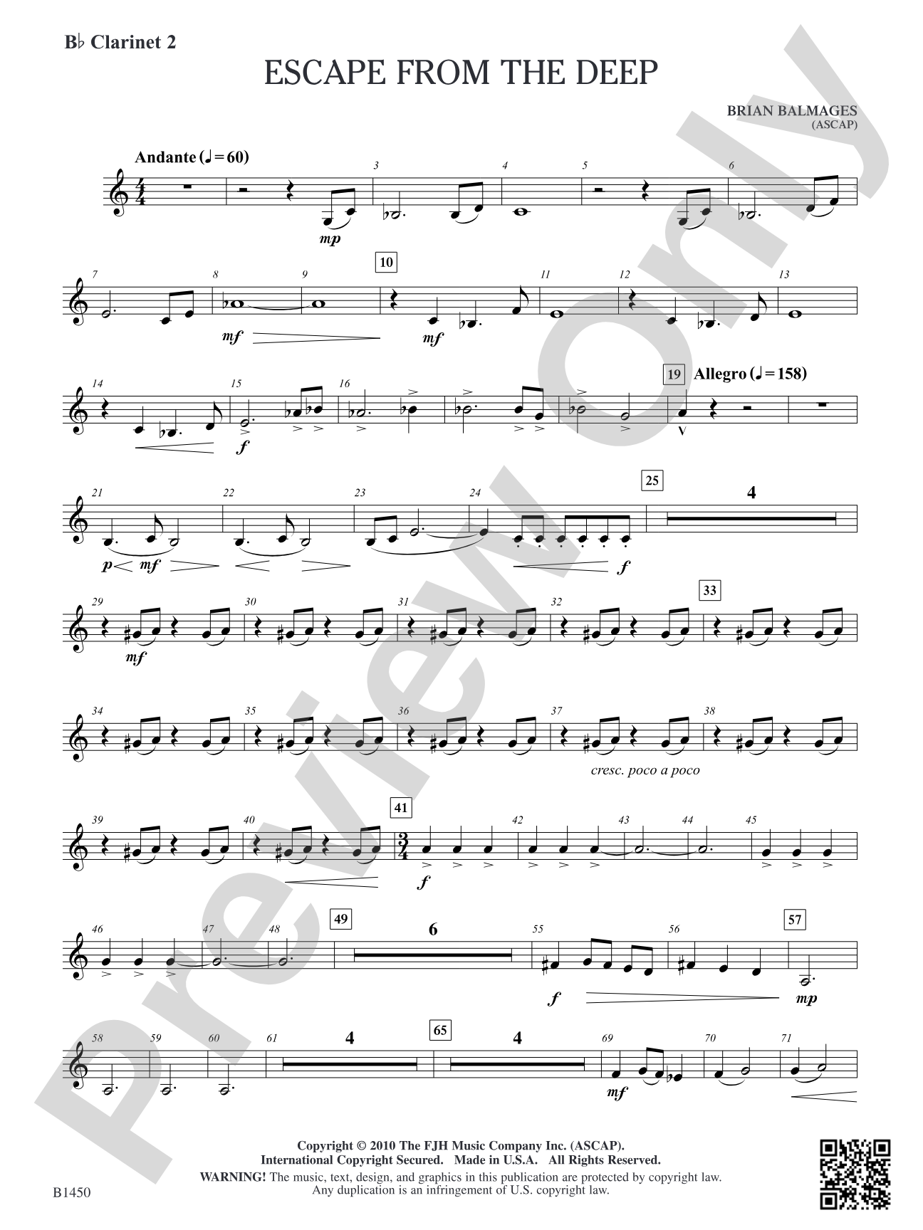 Escape from the Deep: B-flat Clarinet 2