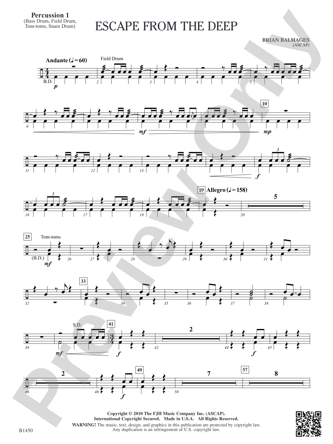 Escape from the Deep: Percussion 1