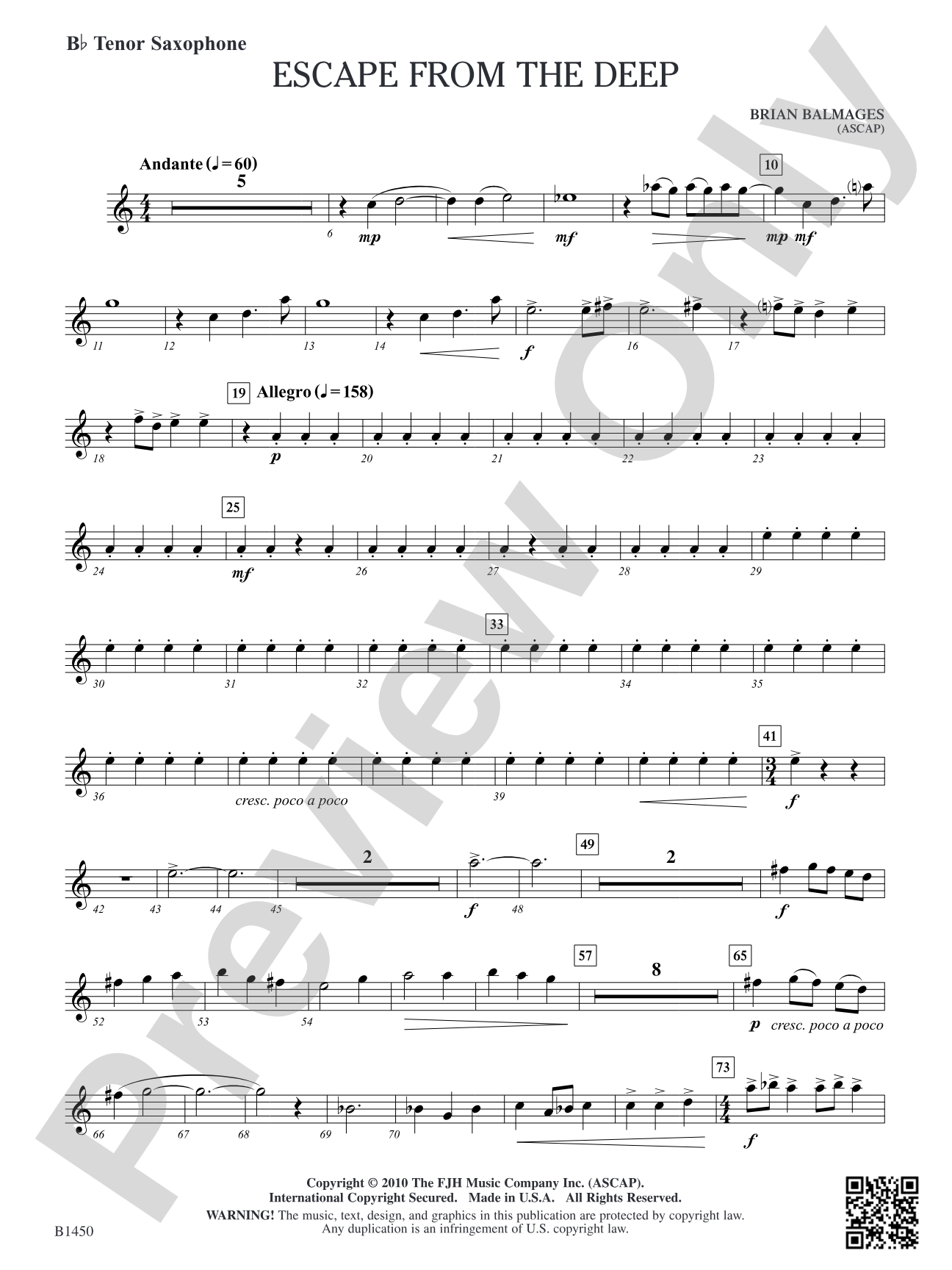 Escape from the Deep: B-flat Tenor Saxophone