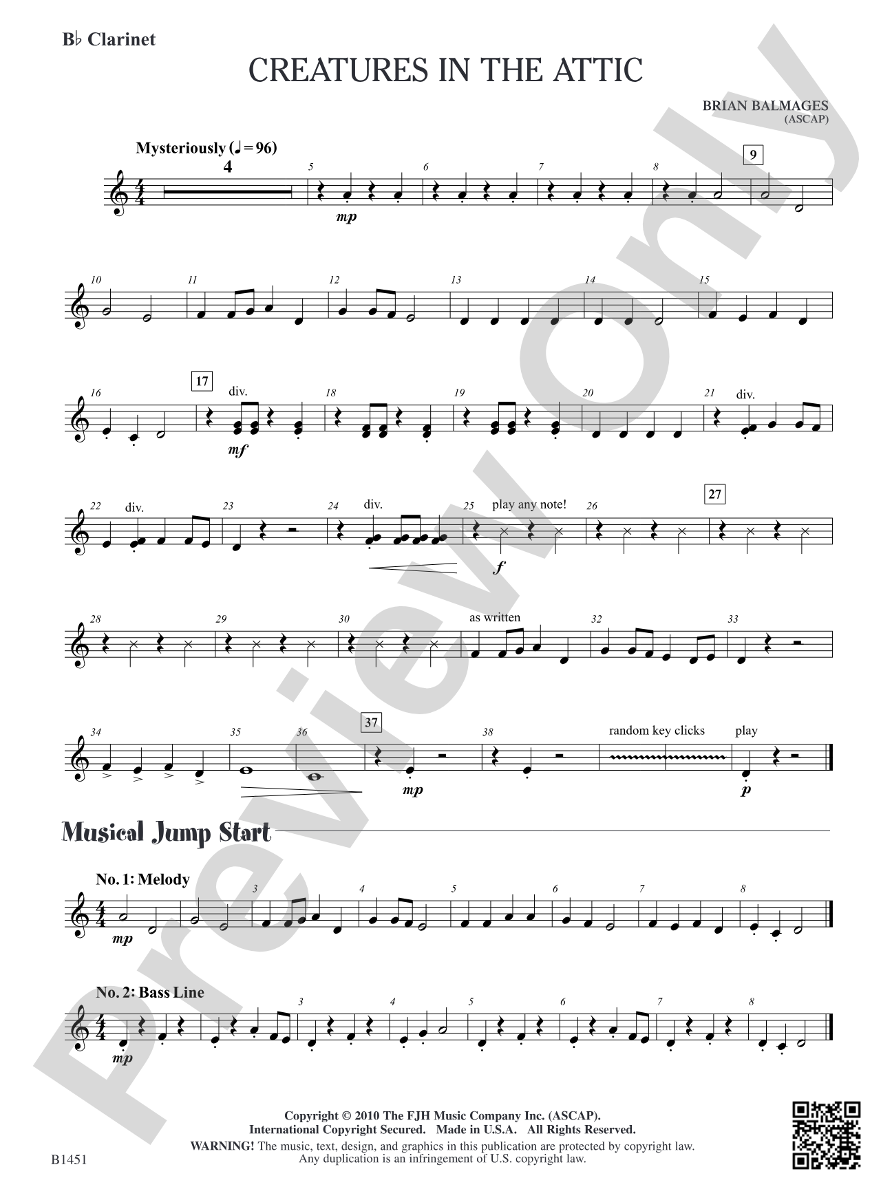 Creatures in the Attic: B-flat Clarinet