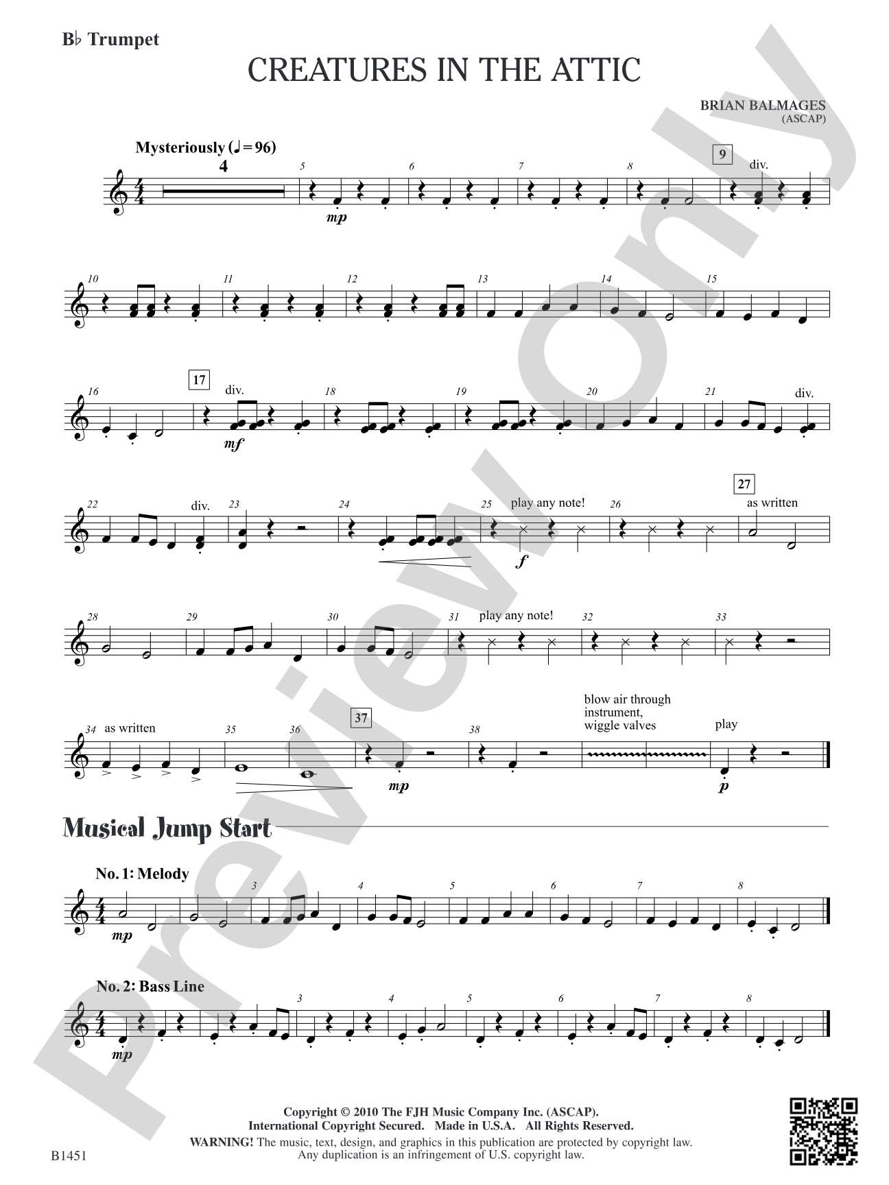 Creatures in the Attic: B-flat Trumpet