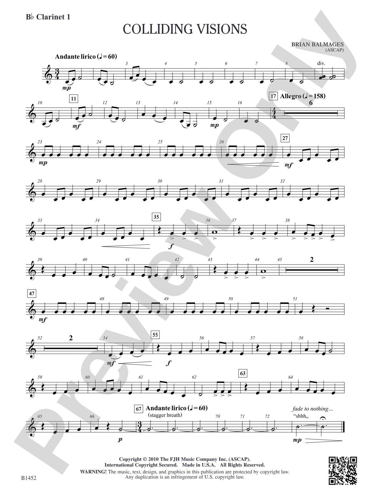 Colliding Visions: B-flat Clarinet 1