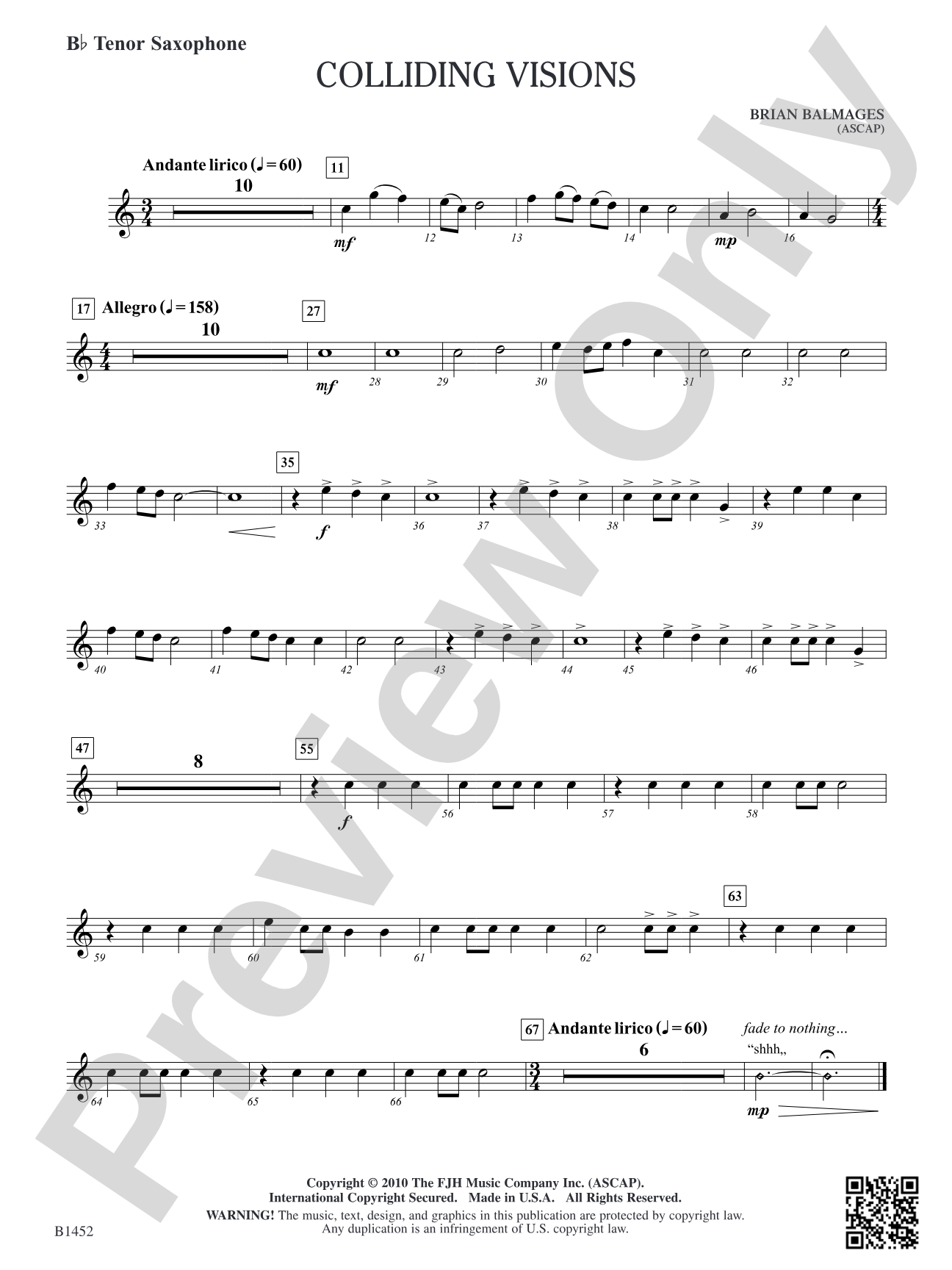 Colliding Visions: B-flat Tenor Saxophone