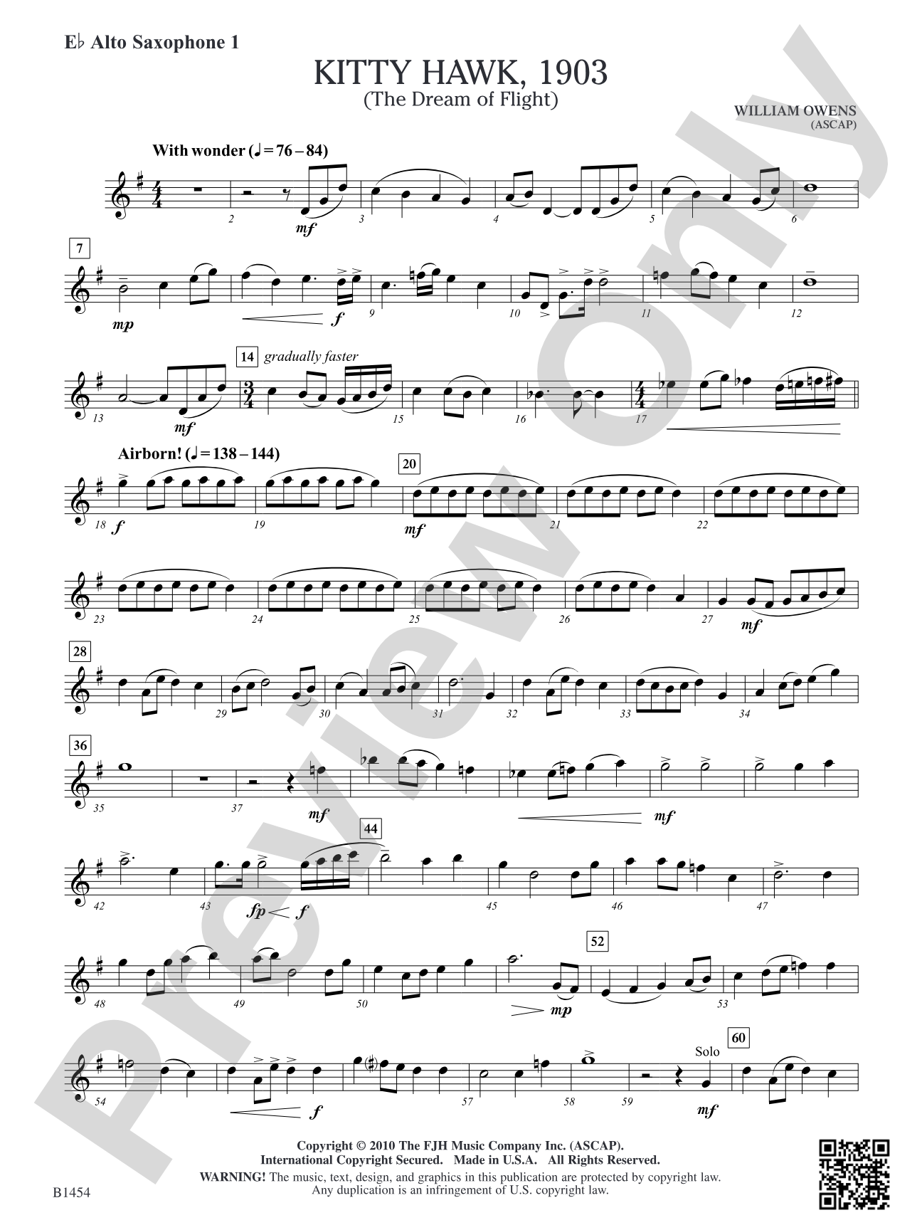 Kitty Hawk, 1903: E-flat Alto Saxophone 1