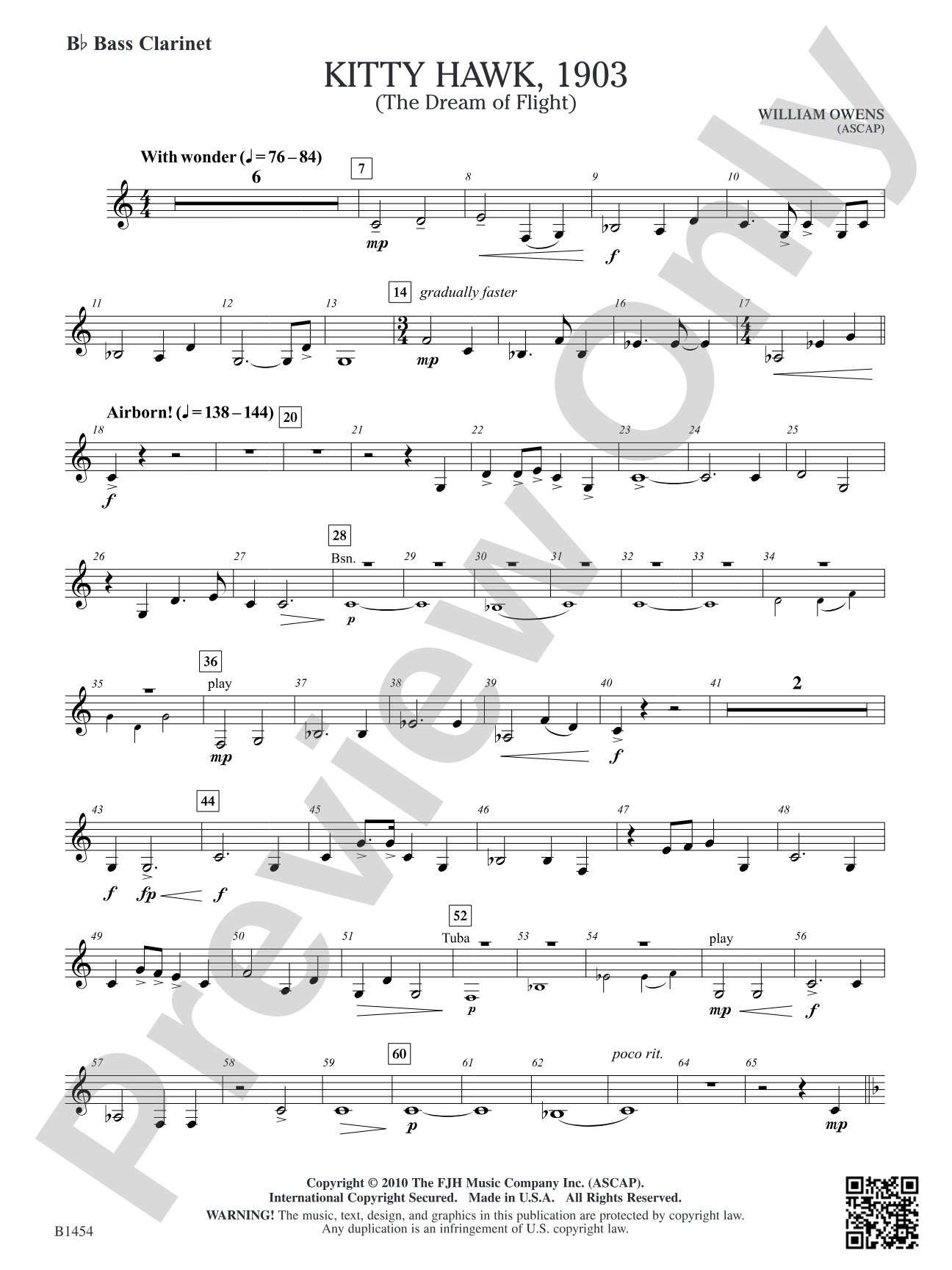 Kitty Hawk, 1903: B-flat Bass Clarinet