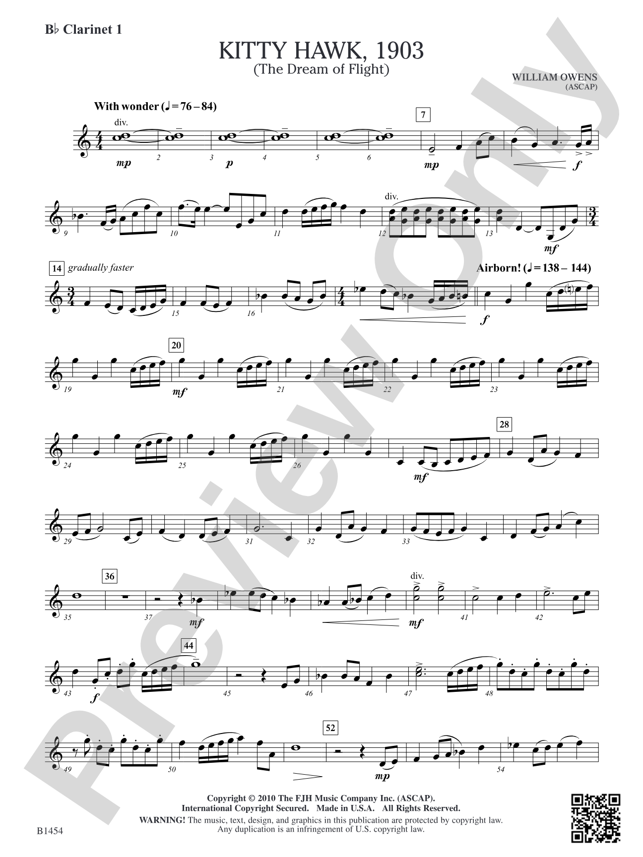 Kitty Hawk, 1903: B-flat Clarinet 1