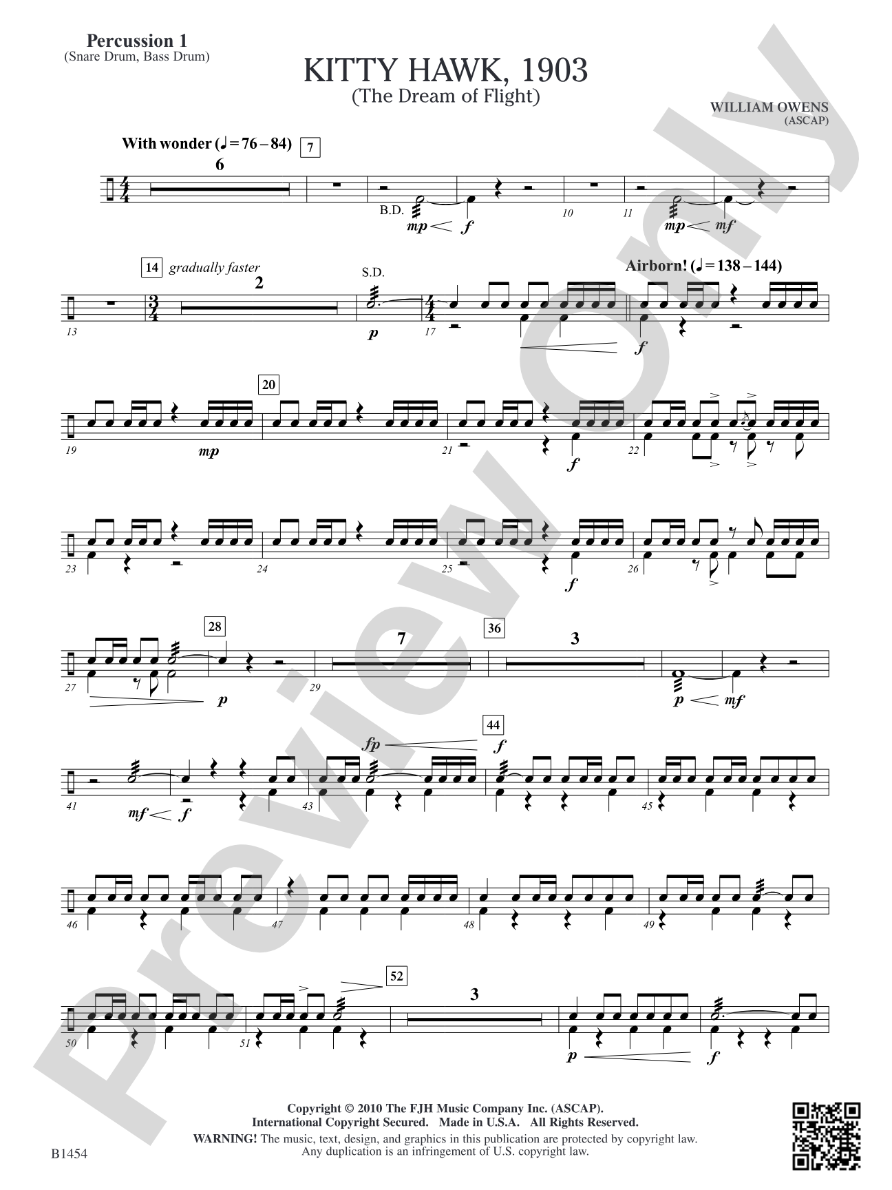 Kitty Hawk, 1903: Percussion 1