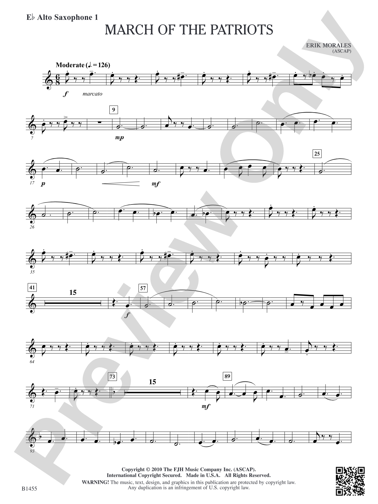March of the Patriots: E-flat Alto Saxophone 1