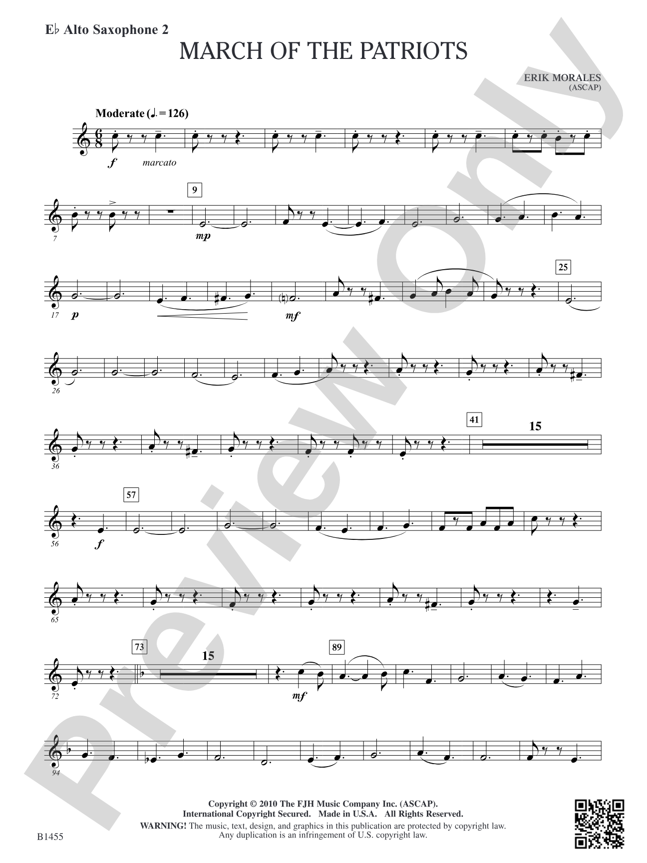 March of the Patriots: E-flat Alto Saxophone 2
