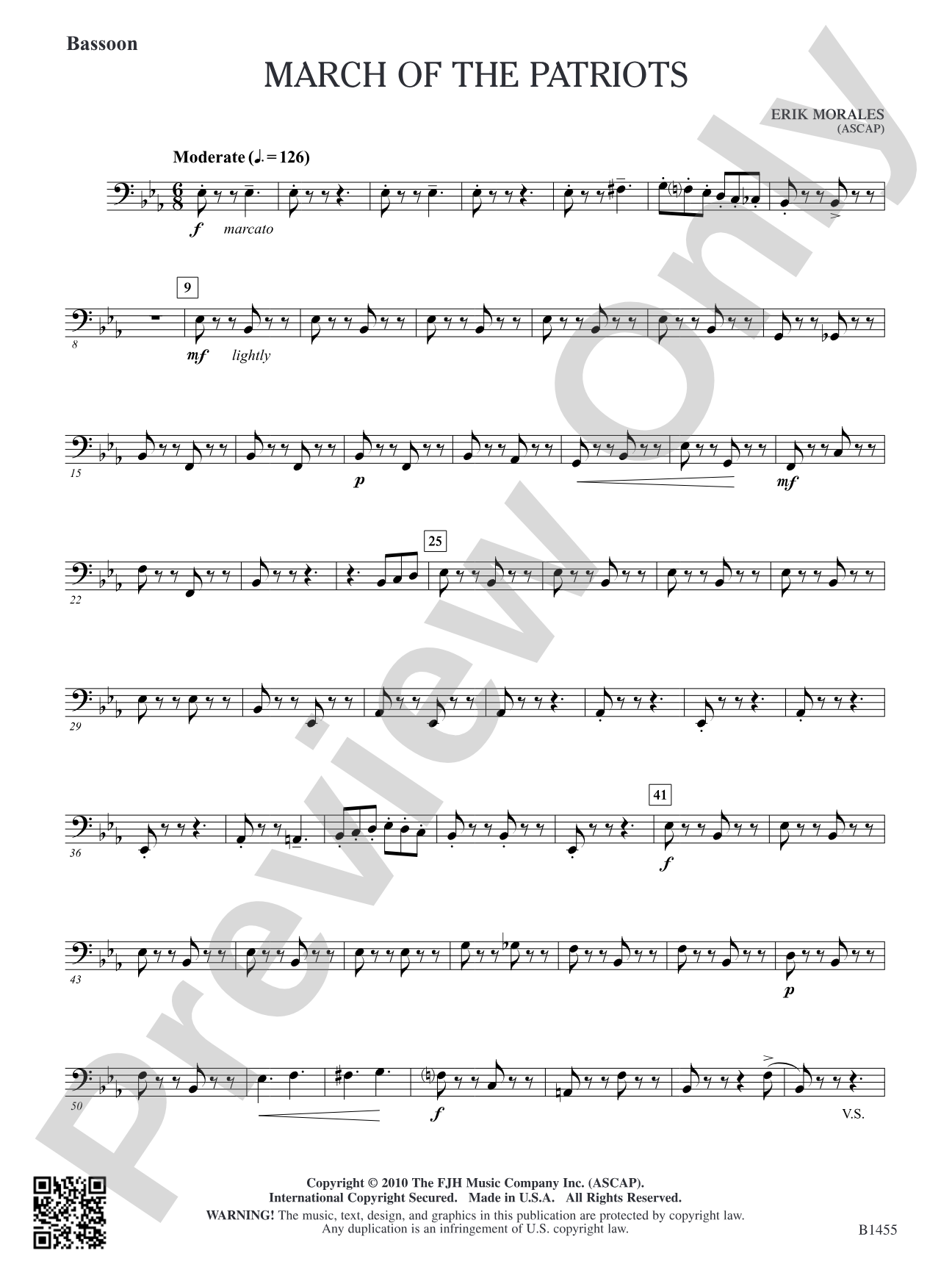 March of the Patriots: Bassoon