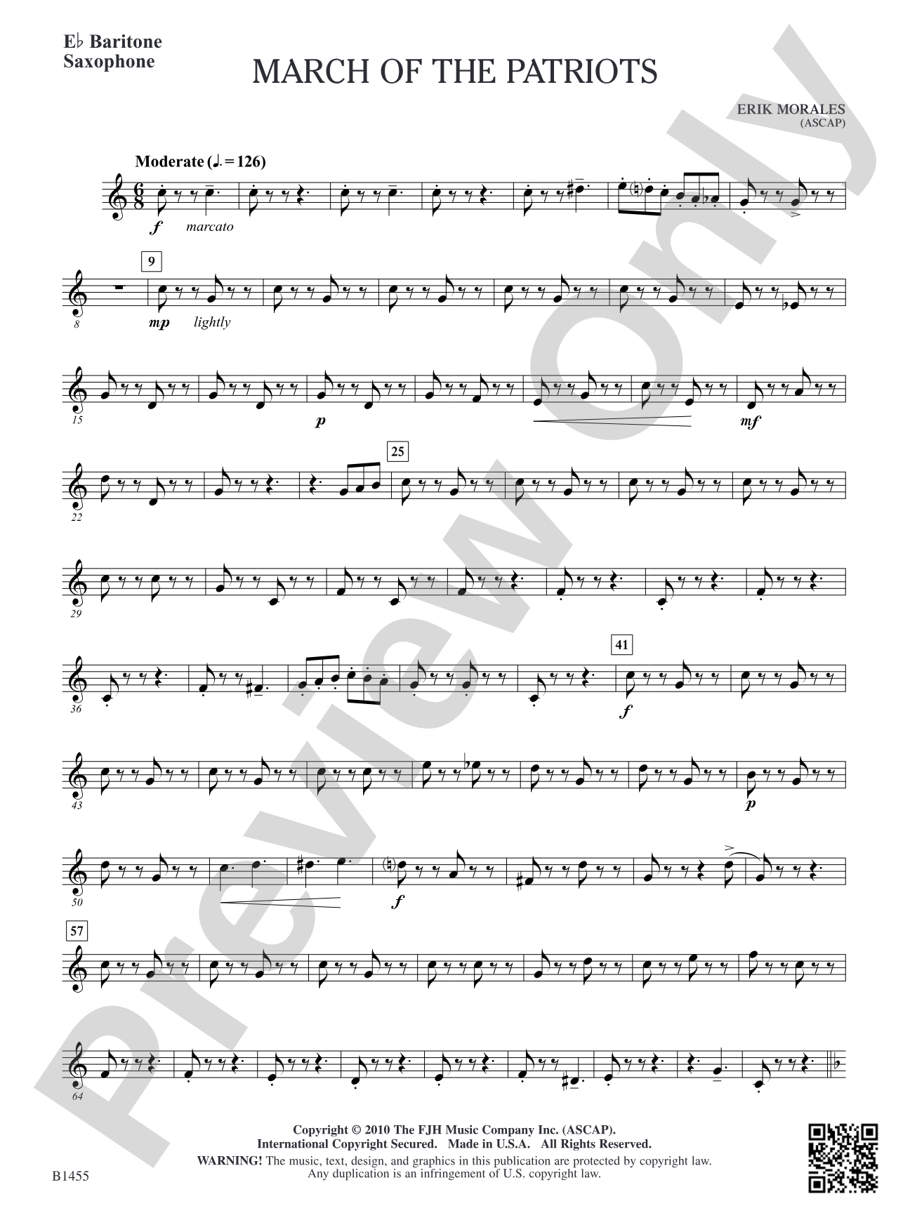March of the Patriots: E-flat Baritone Saxophone