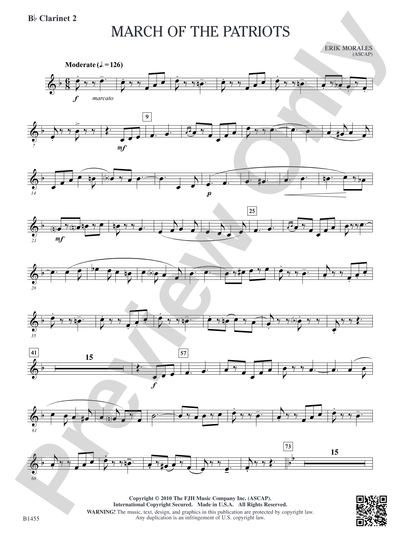 March of the Patriots: B-flat Clarinet 2
