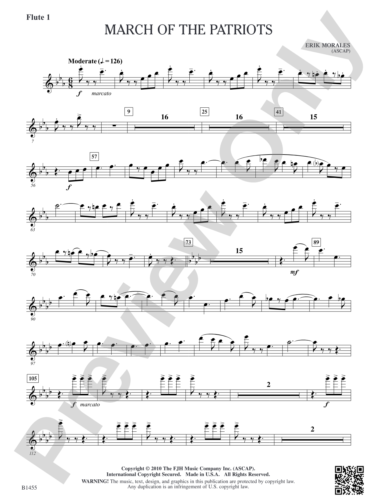 March of the Patriots: Flute 1