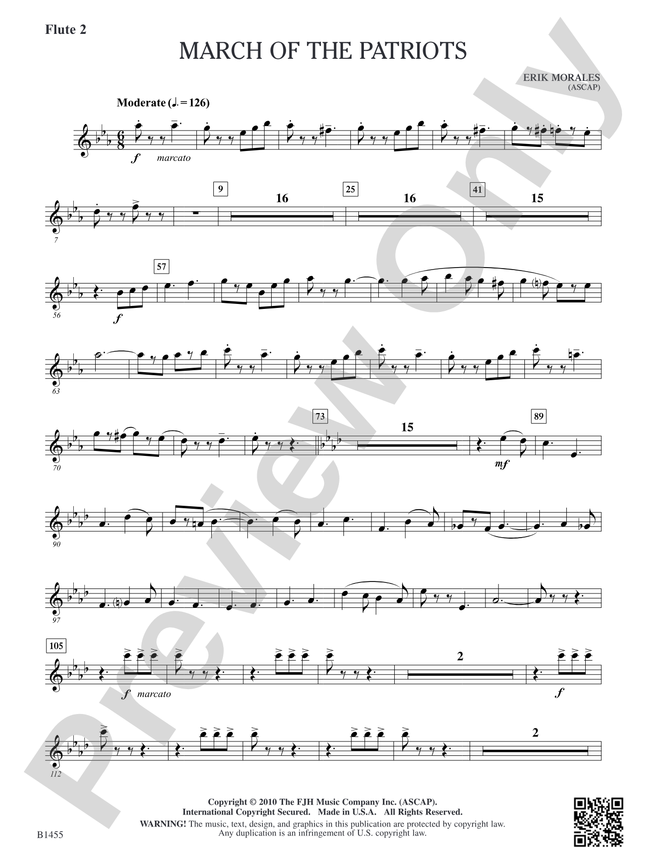 March of the Patriots: Flute 2