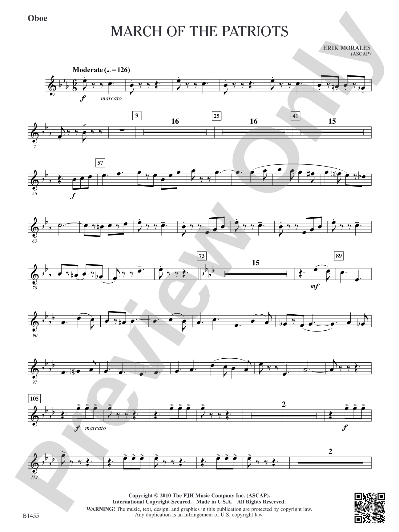 March of the Patriots: Oboe