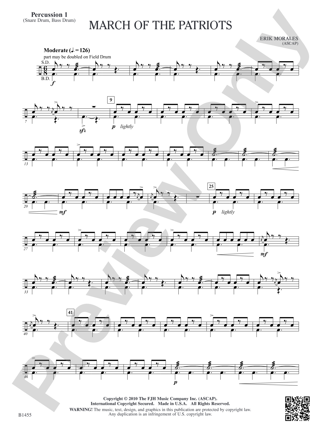 March of the Patriots: Percussion 1