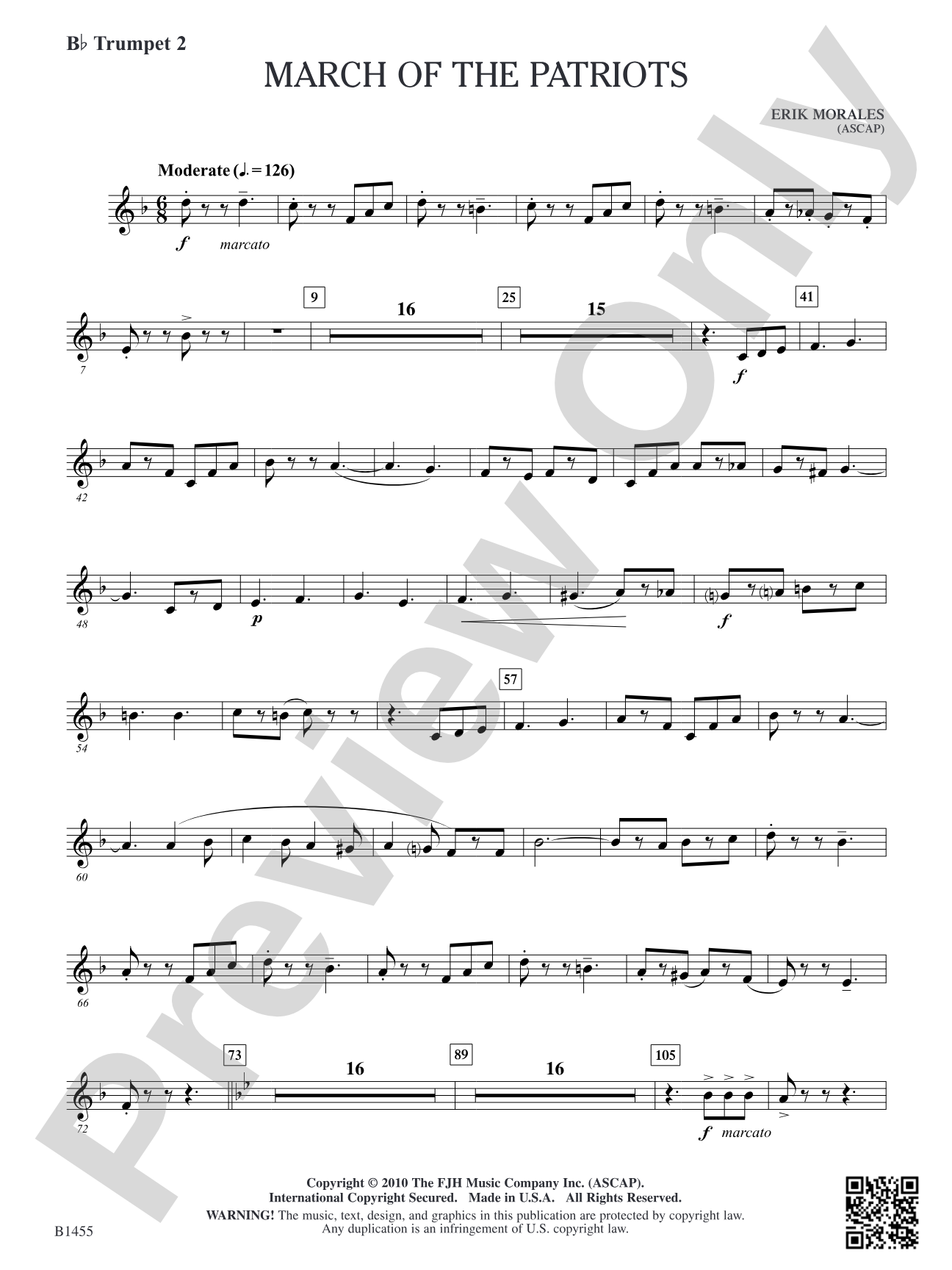 March of the Patriots: B-flat Trumpet 2