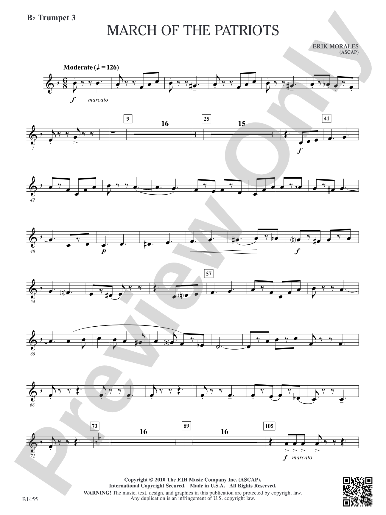 March of the Patriots: B-flat Trumpet 3