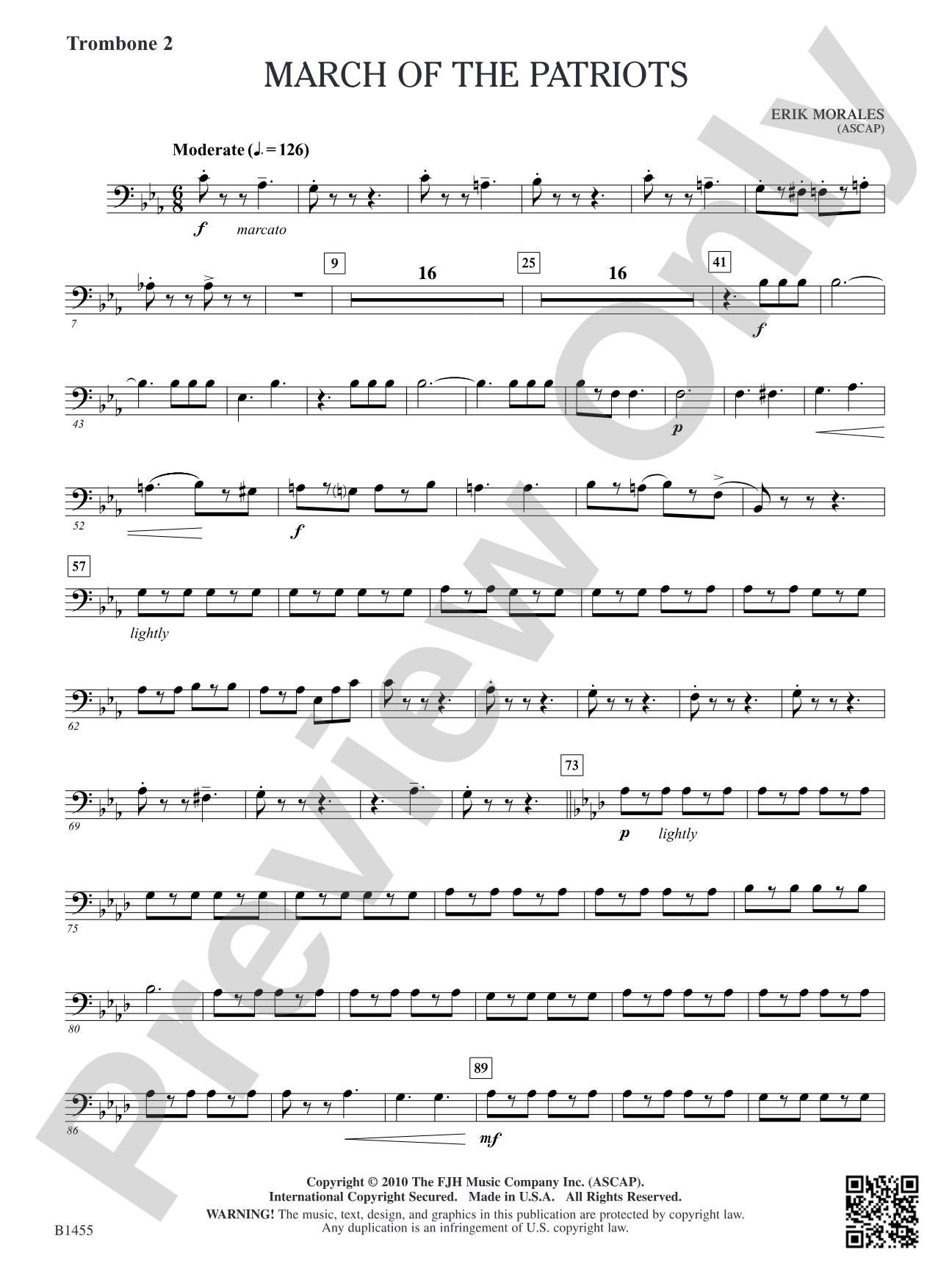 March of the Patriots: Trombone 2
