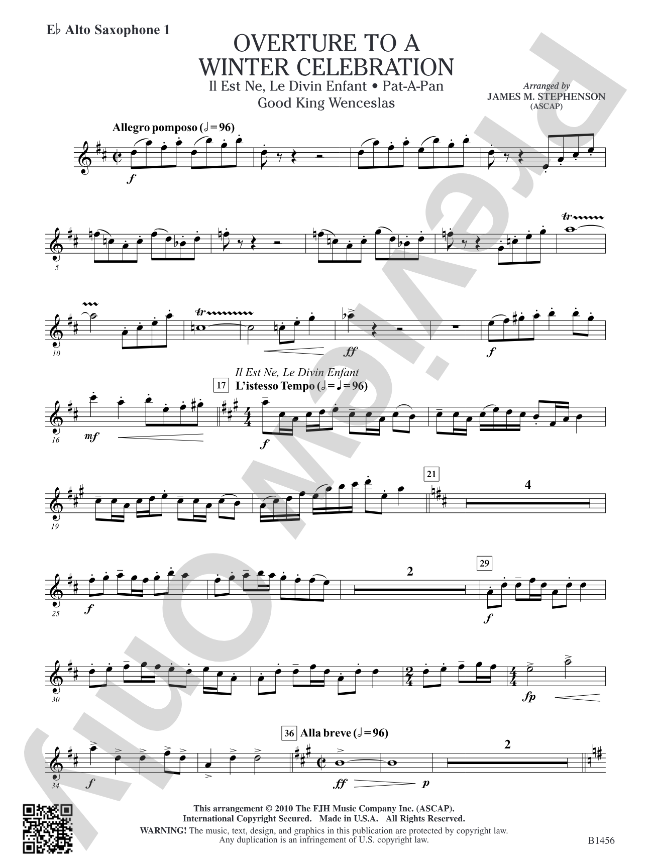 Overture to a Winter Celebration: E-flat Alto Saxophone 1