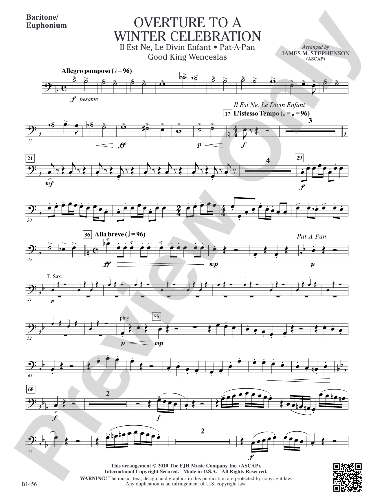 Overture to a Winter Celebration: Baritone/Euphonium