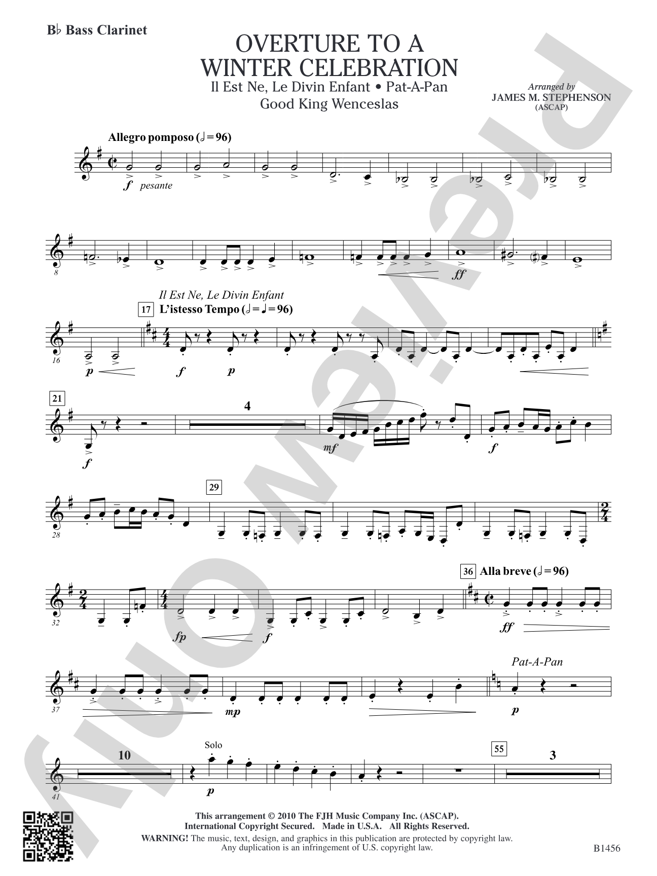 Overture to a Winter Celebration: B-flat Bass Clarinet