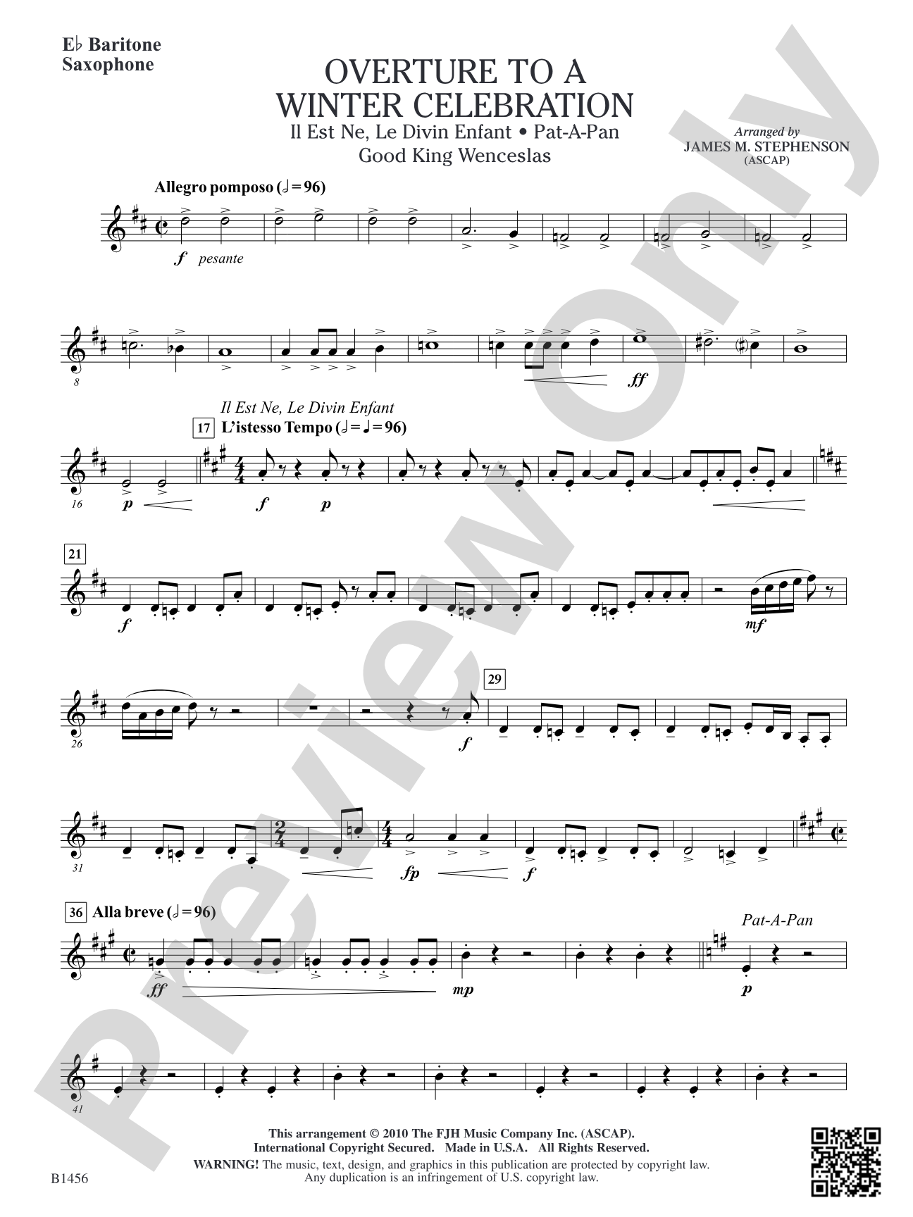 Overture to a Winter Celebration: E-flat Baritone Saxophone