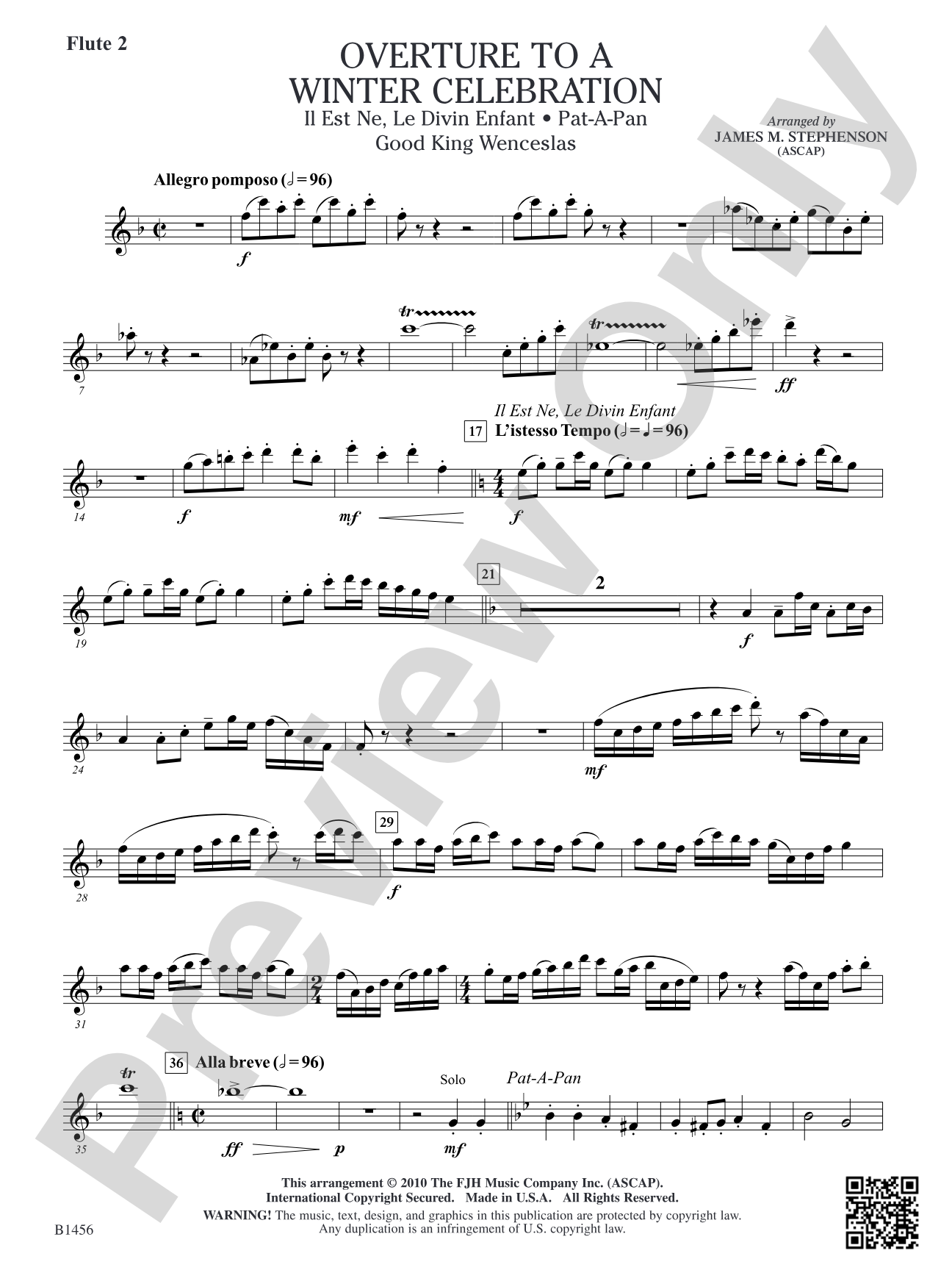 Overture to a Winter Celebration: Flute 2