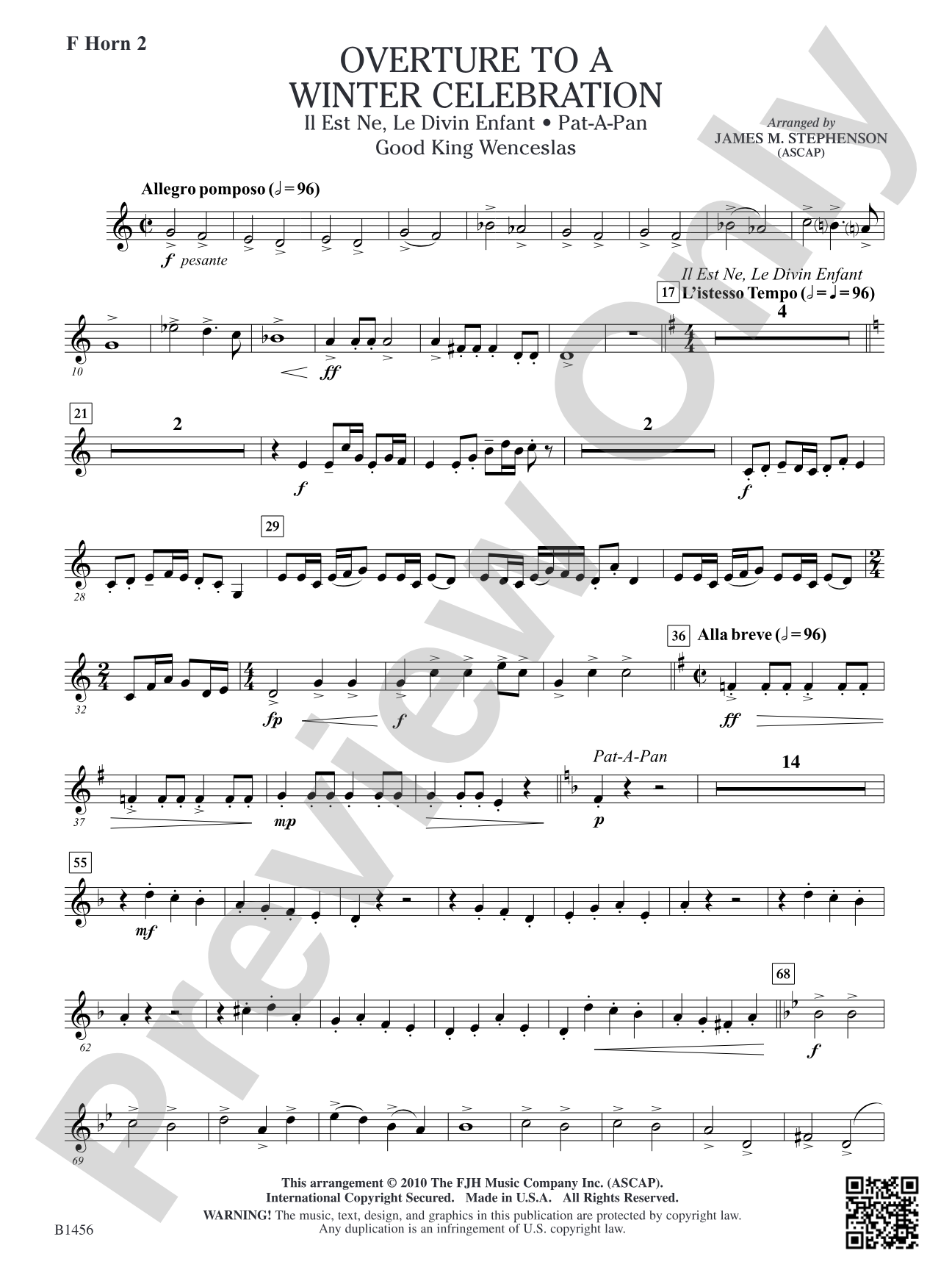 Overture to a Winter Celebration: F Horn 2