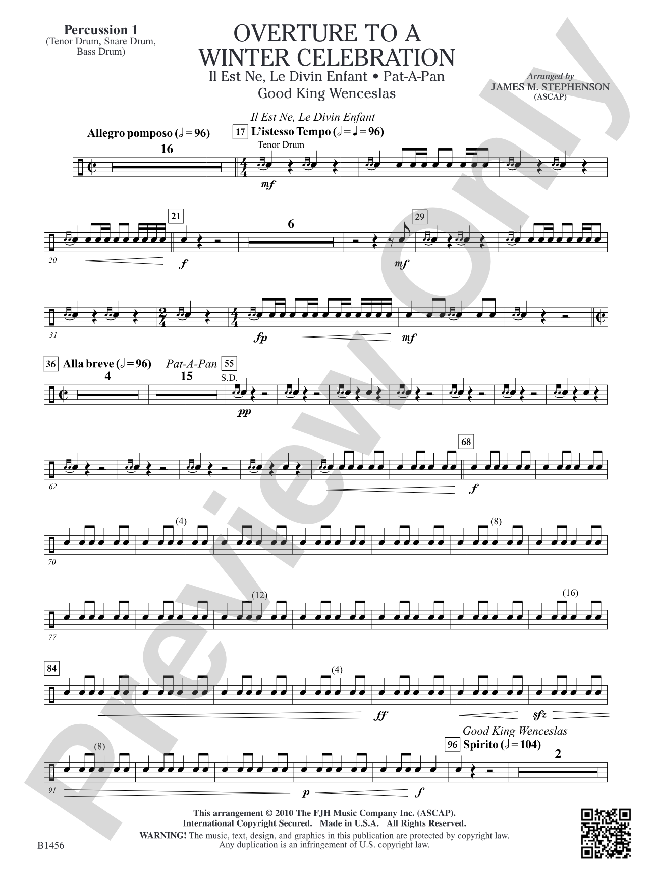 Overture to a Winter Celebration: Percussion 1