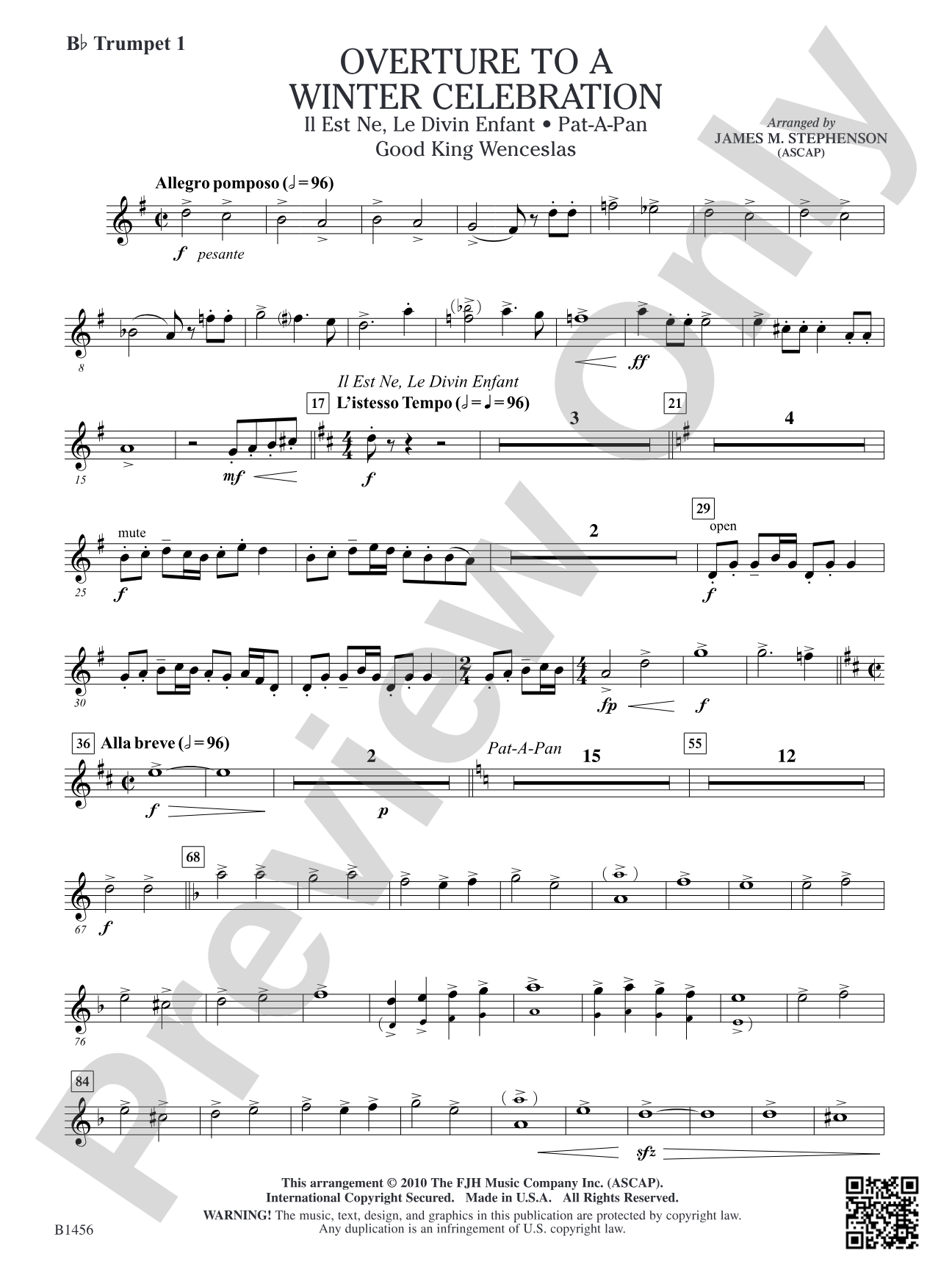 Overture to a Winter Celebration: B-flat Trumpet 1