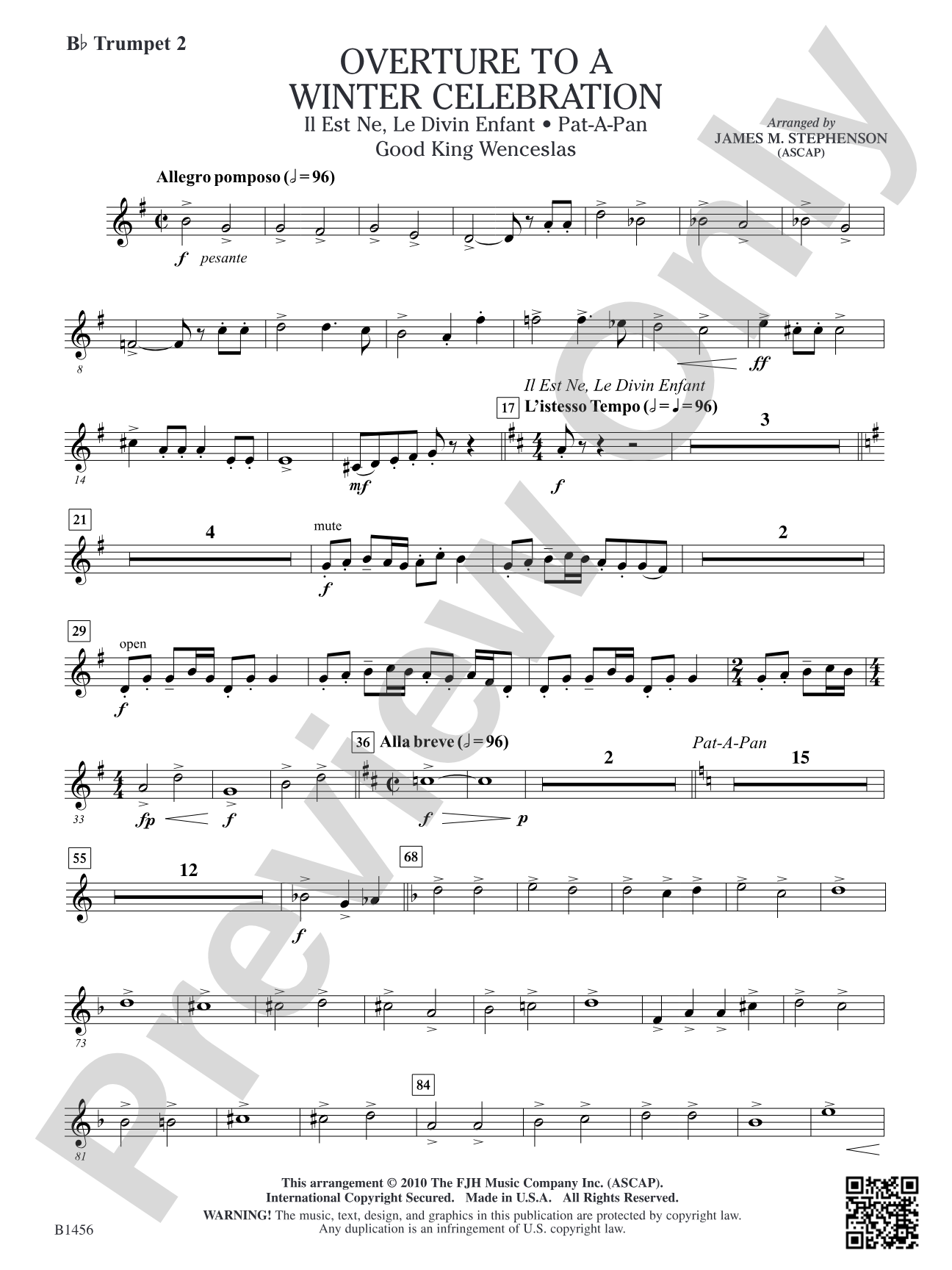 Overture to a Winter Celebration: B-flat Trumpet 2