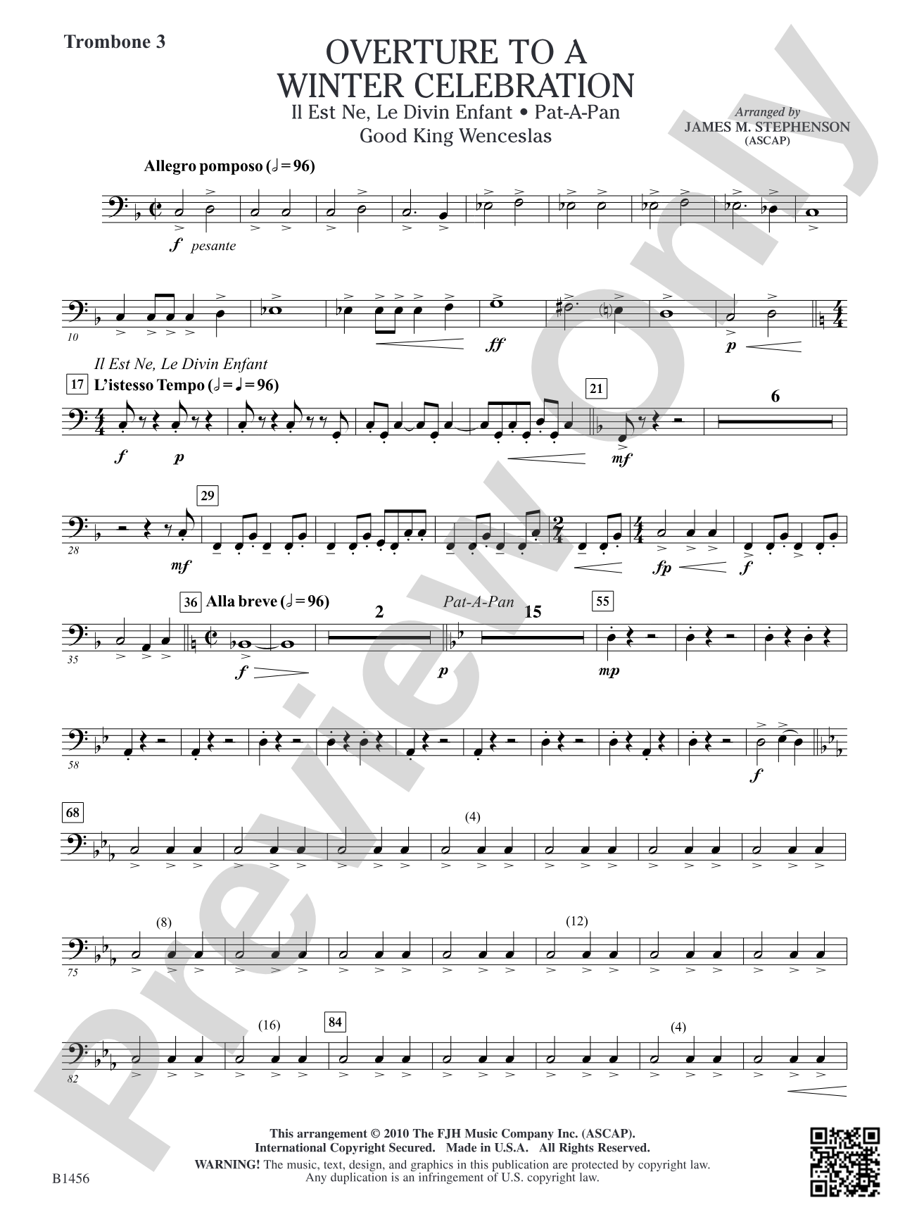 Overture to a Winter Celebration: Trombone 3