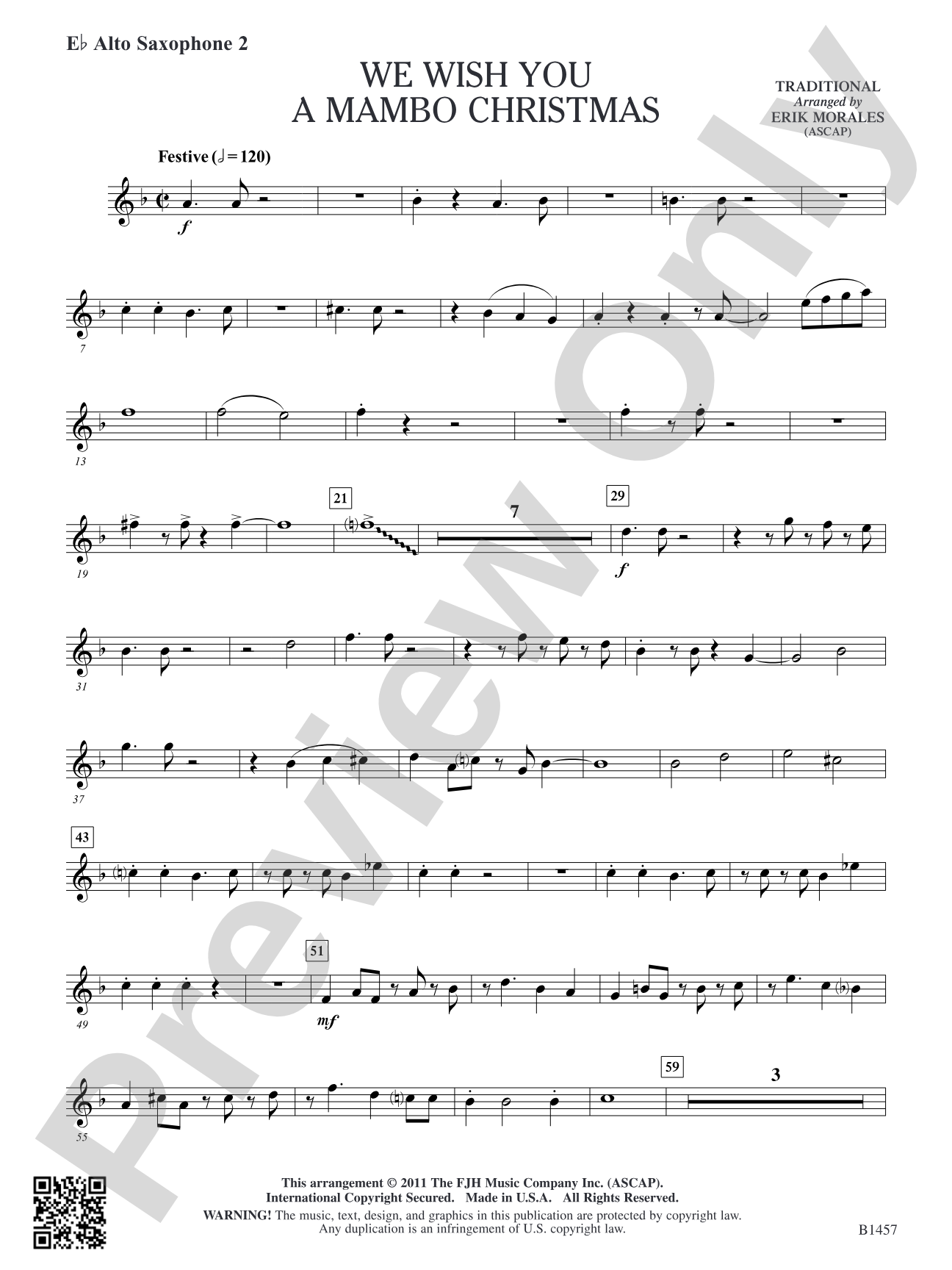 We Wish You a Mambo Christmas: E-flat Alto Saxophone 2