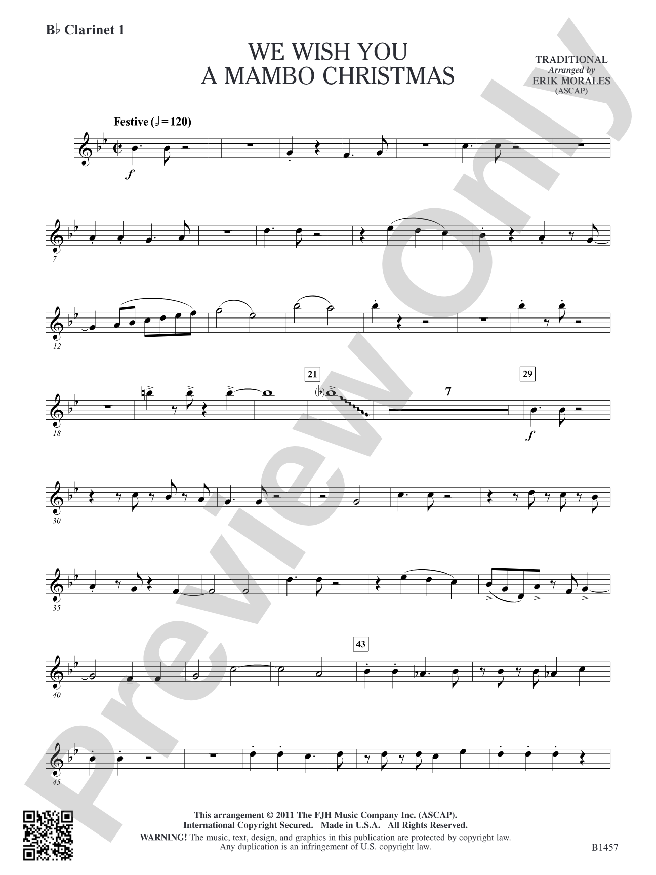We Wish You a Mambo Christmas: B-flat Clarinet 1