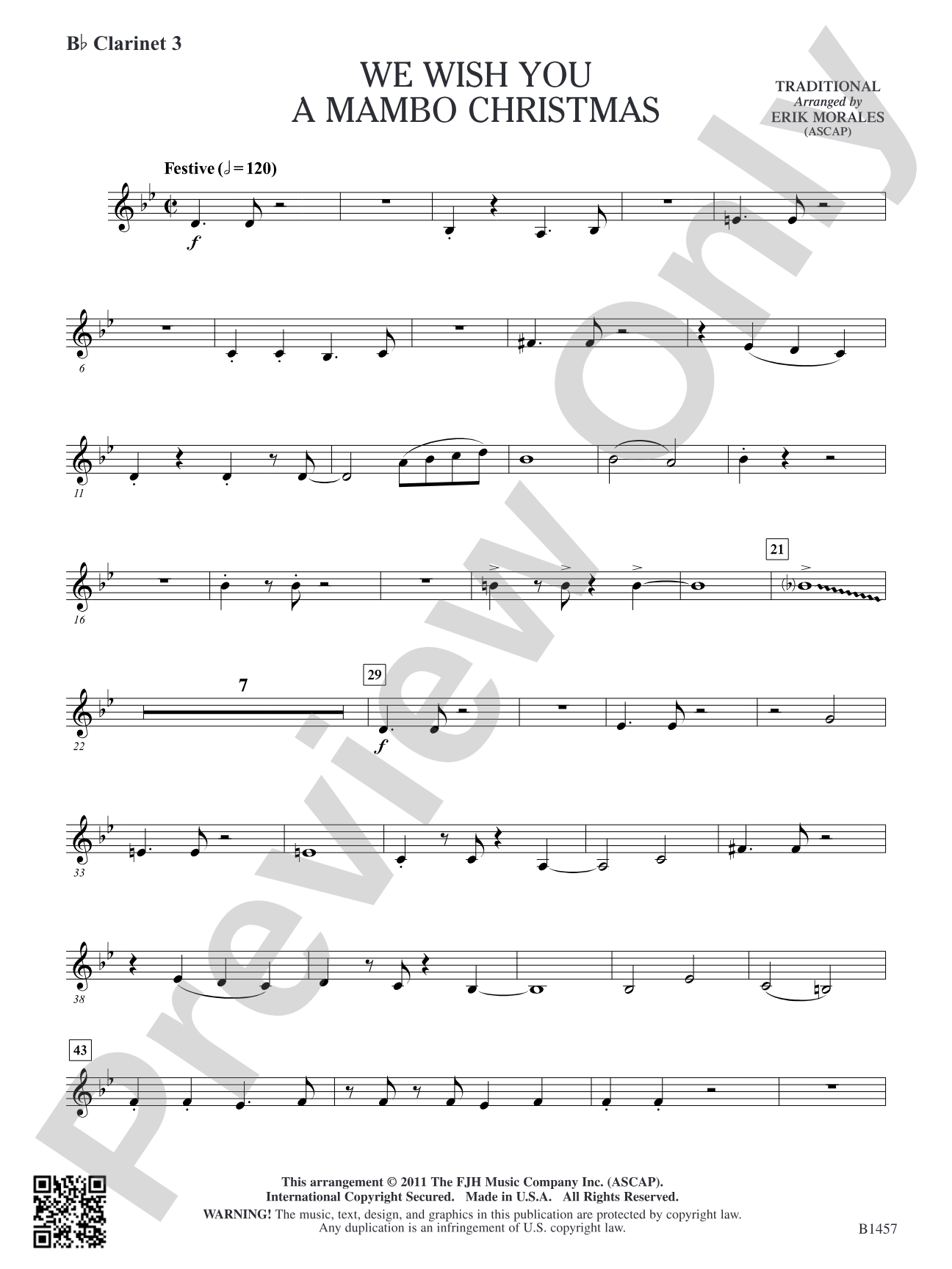 We Wish You a Mambo Christmas: B-flat Clarinet 3