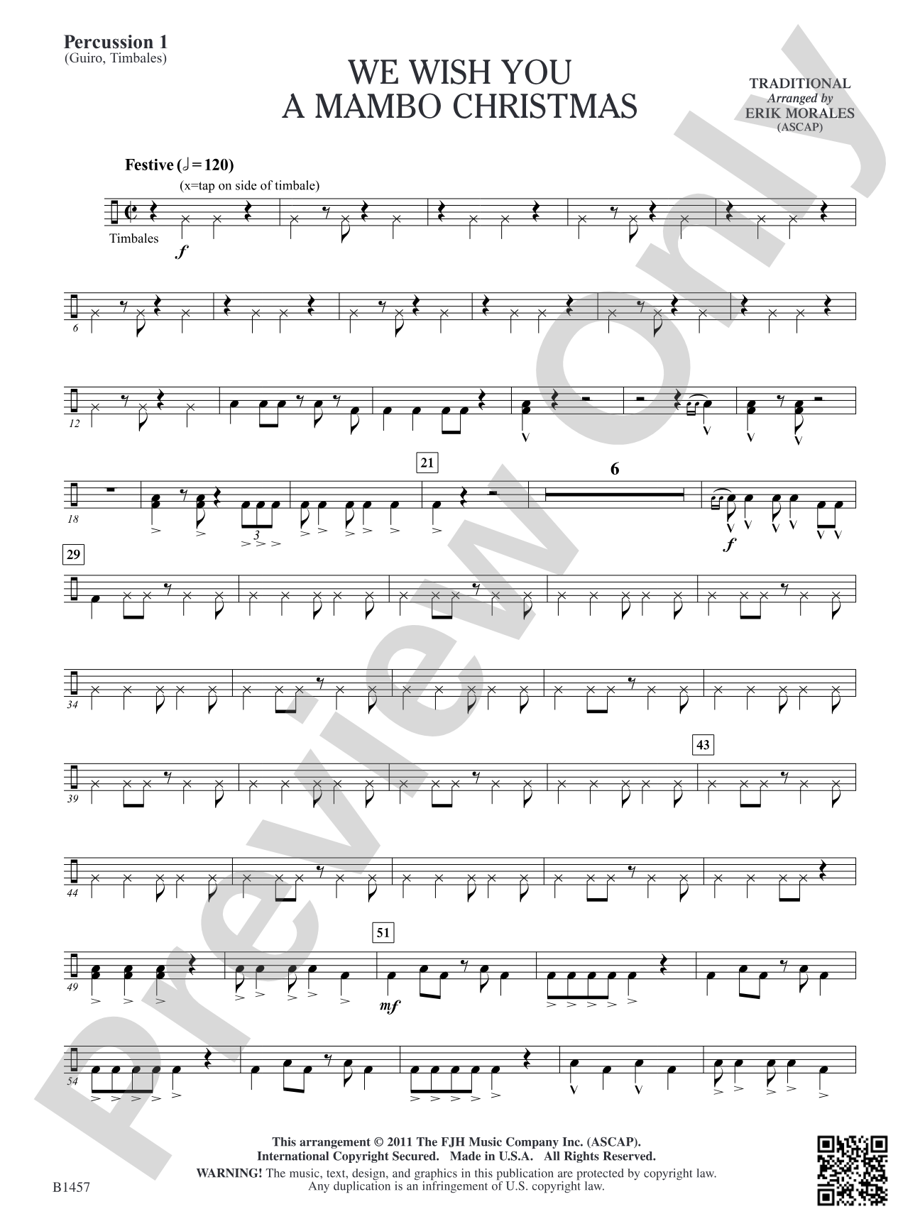 We Wish You a Mambo Christmas: Percussion 1