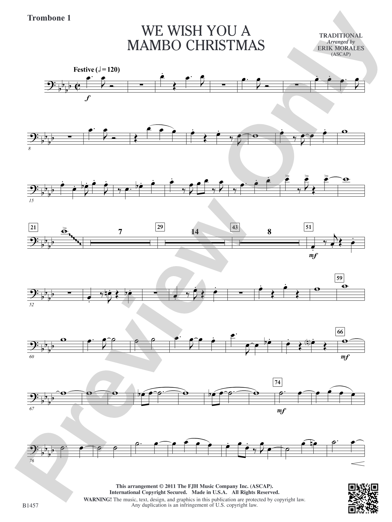 We Wish You a Mambo Christmas: Trombone 1