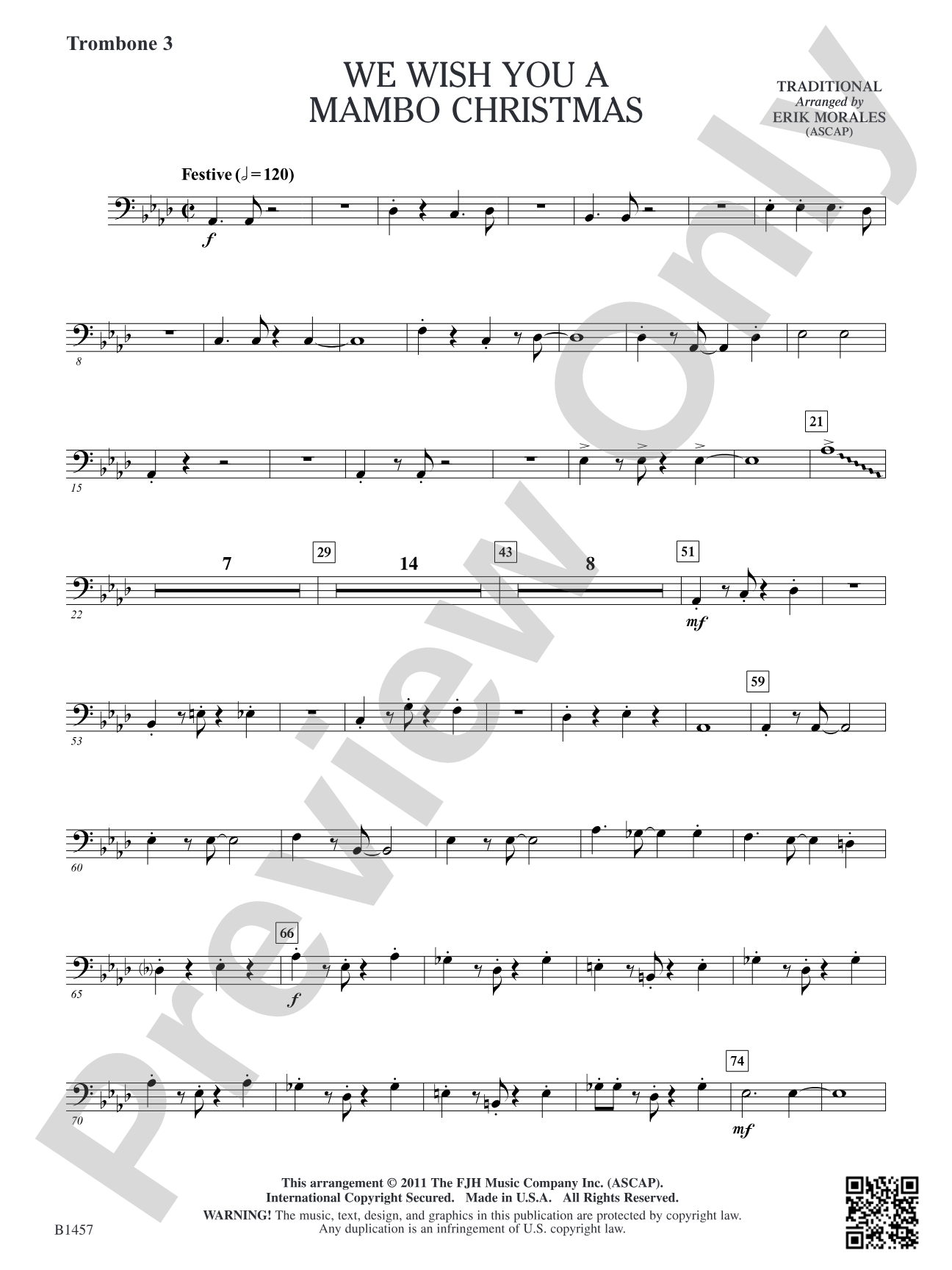 We Wish You a Mambo Christmas: Trombone 3