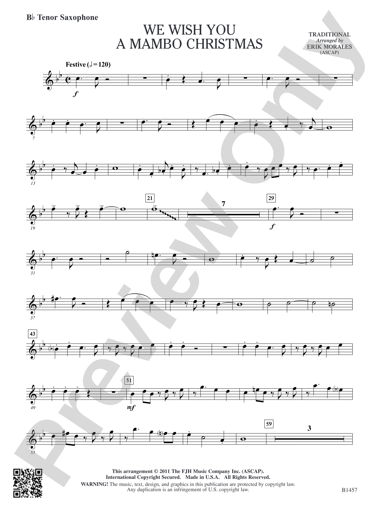 We Wish You a Mambo Christmas: B-flat Tenor Saxophone