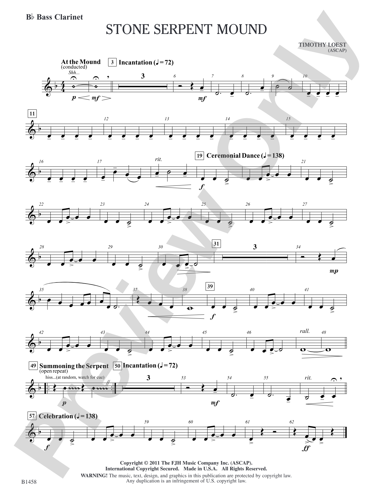 Stone Serpent Mound: B-flat Bass Clarinet