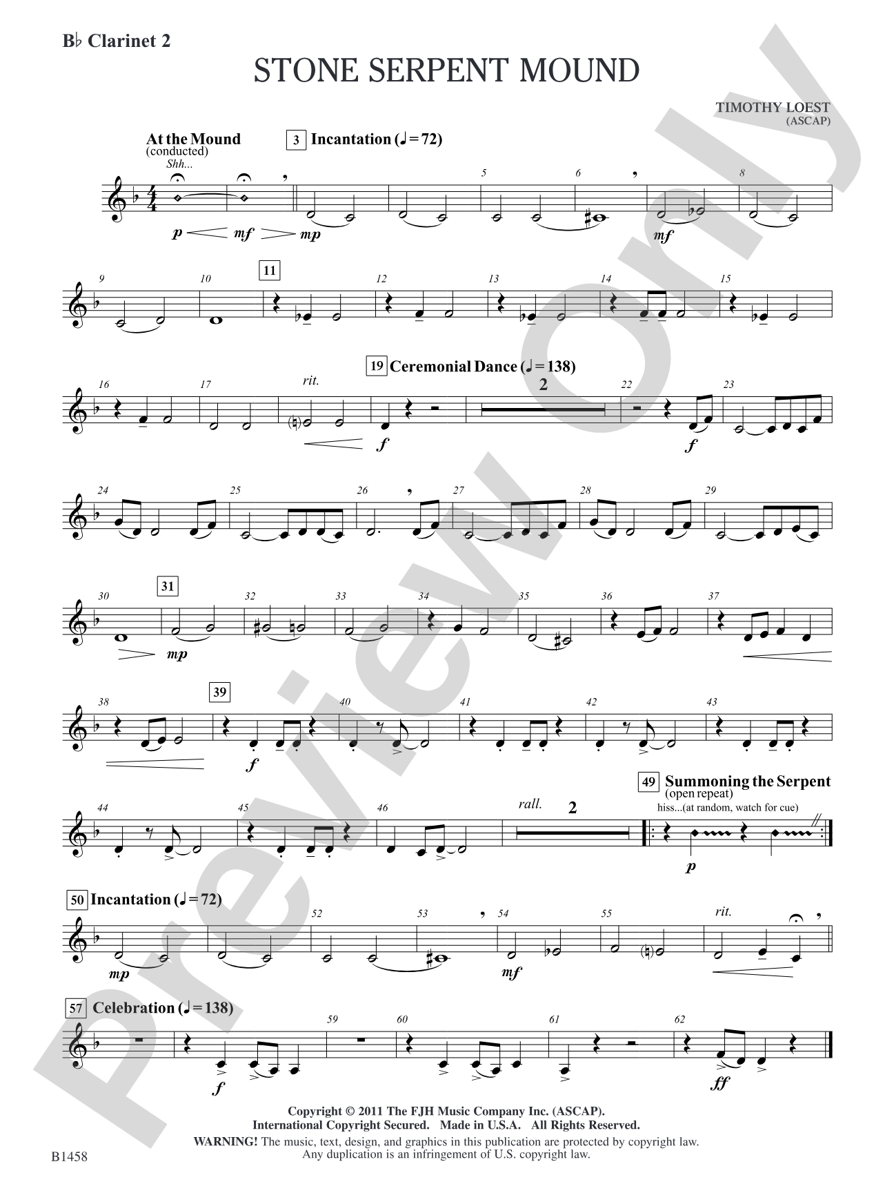 Stone Serpent Mound: B-flat Clarinet 2