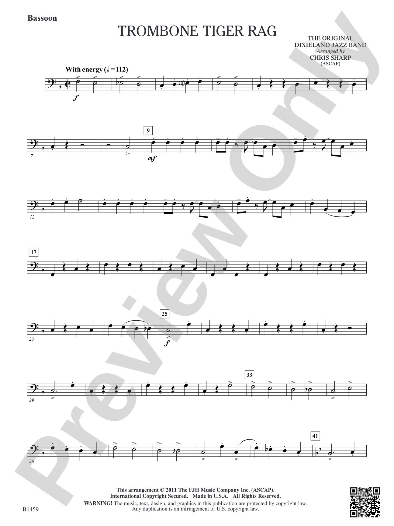 Trombone Tiger Rag: Bassoon