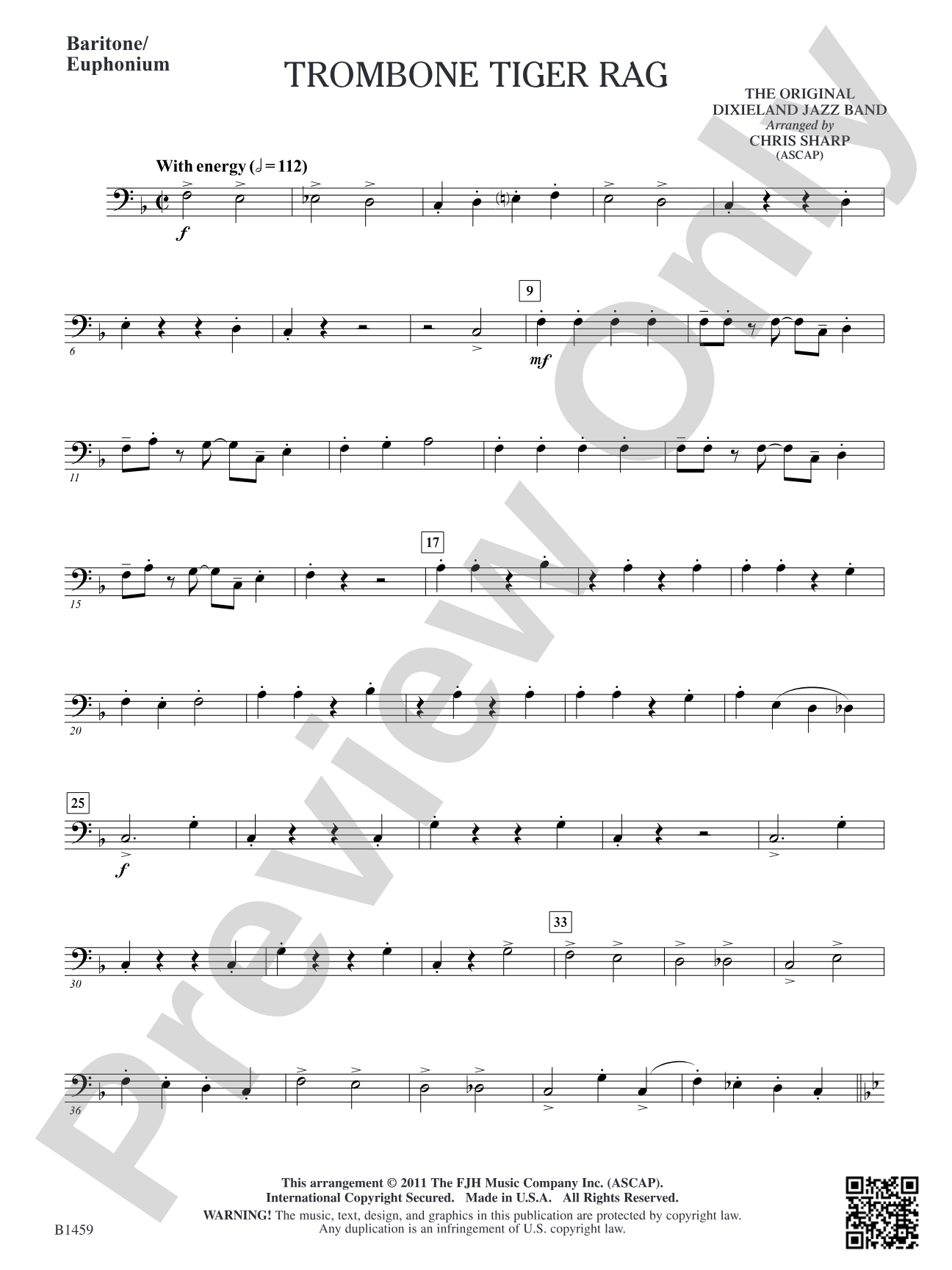 Trombone Tiger Rag: Baritone/Euphonium