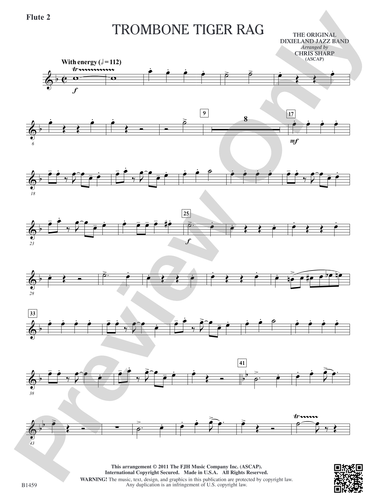 Trombone Tiger Rag: Flute 2