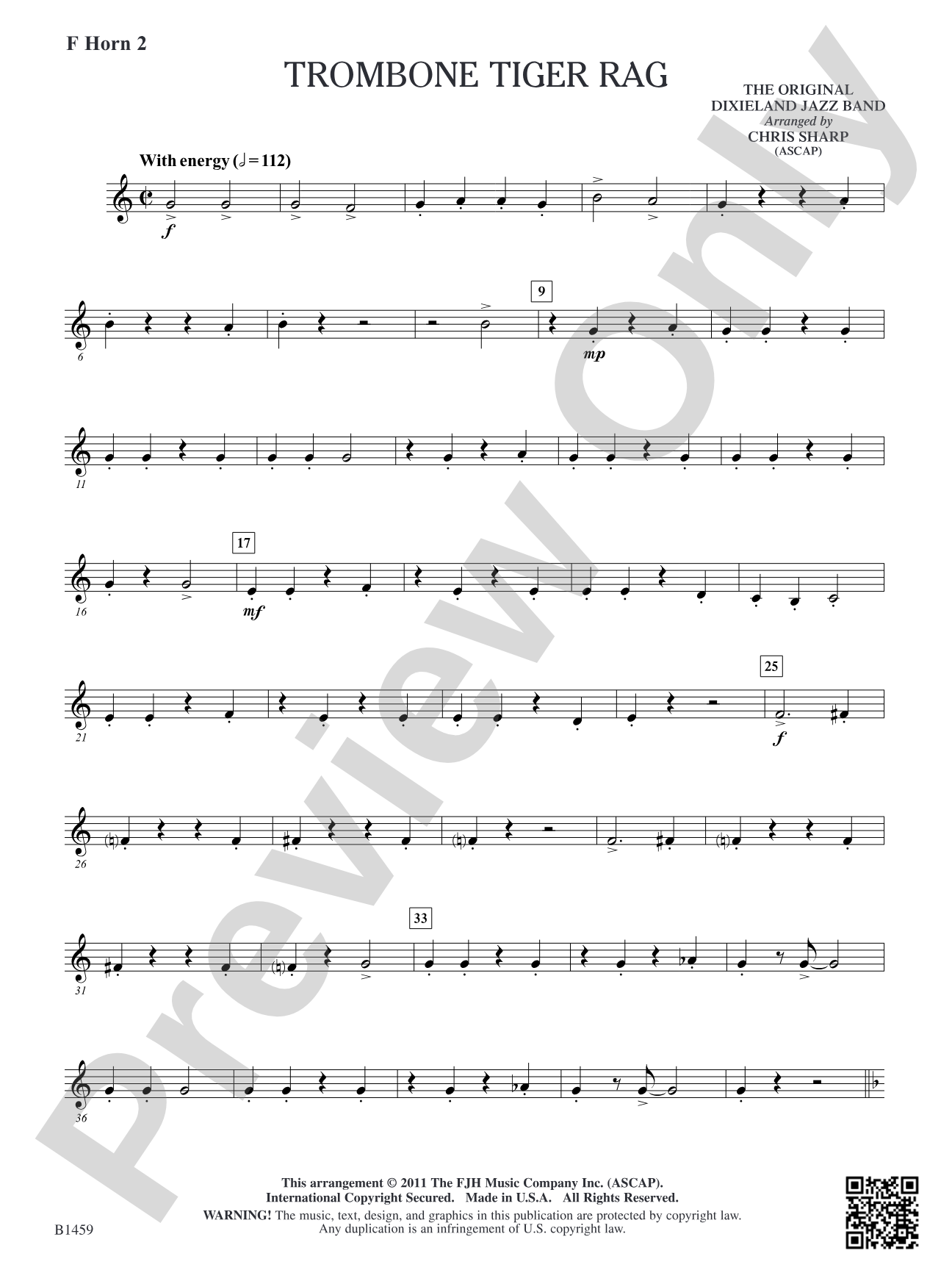 Trombone Tiger Rag: F Horn 2