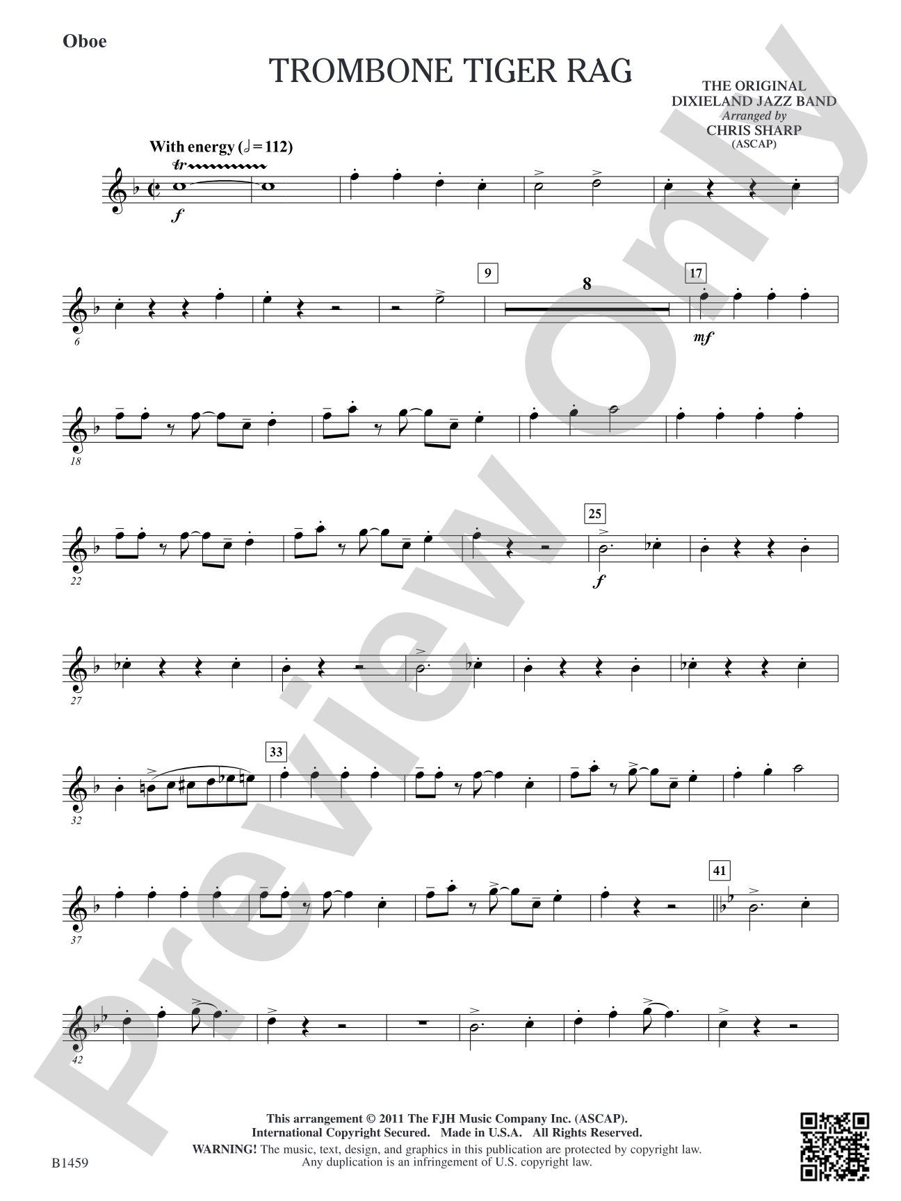 Trombone Tiger Rag: Oboe