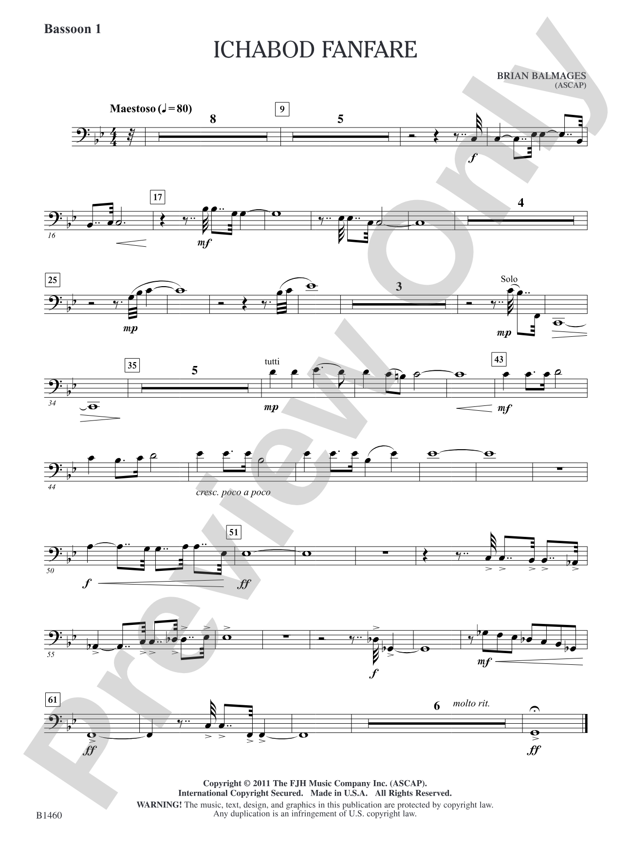 Ichabod Fanfare: Bassoon 1