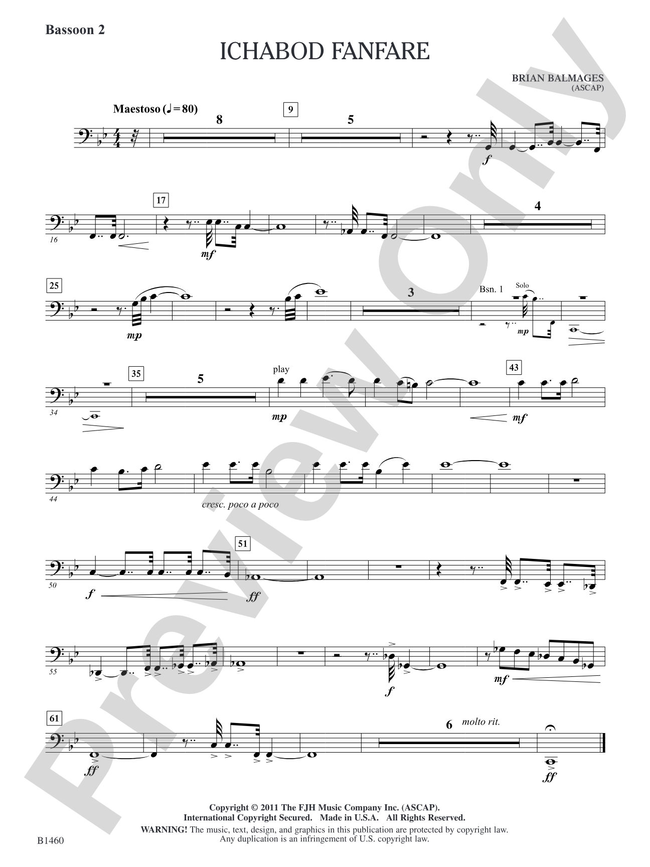 Ichabod Fanfare: Bassoon 2