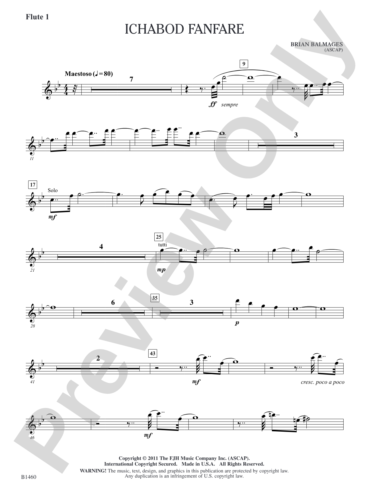 Ichabod Fanfare: Flute 1